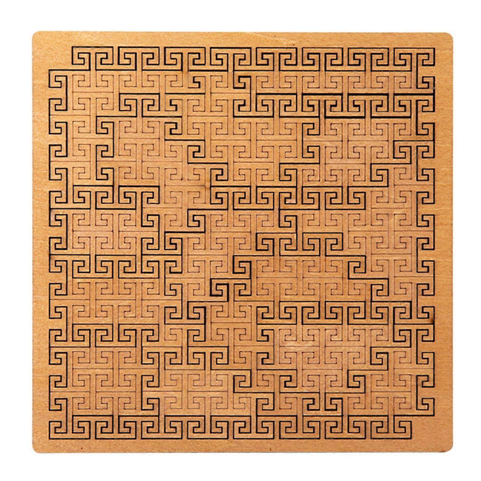 Wooden Fractal Tray Jigsaw Puzzle - Logic Brain Teaser Difficult Puzzle for Adults, Irregular Shape & Challenging Design
