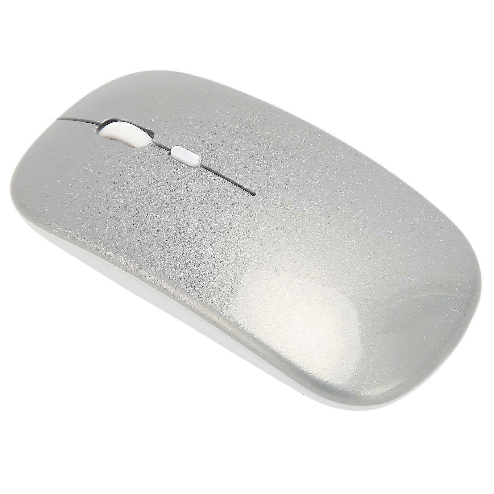 Wireless USB Mouse Rechargeable Low Noise Wireless Computer Mouse for Work Study Leisure Time Silver