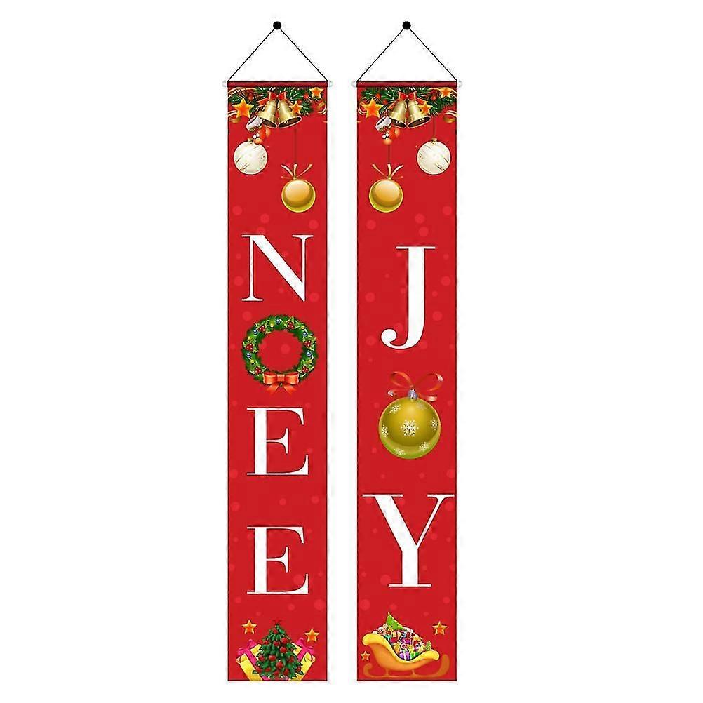 Christmas Door Banner Hanging Flag Christmas Ornaments Christmas Couplet for Home Decor