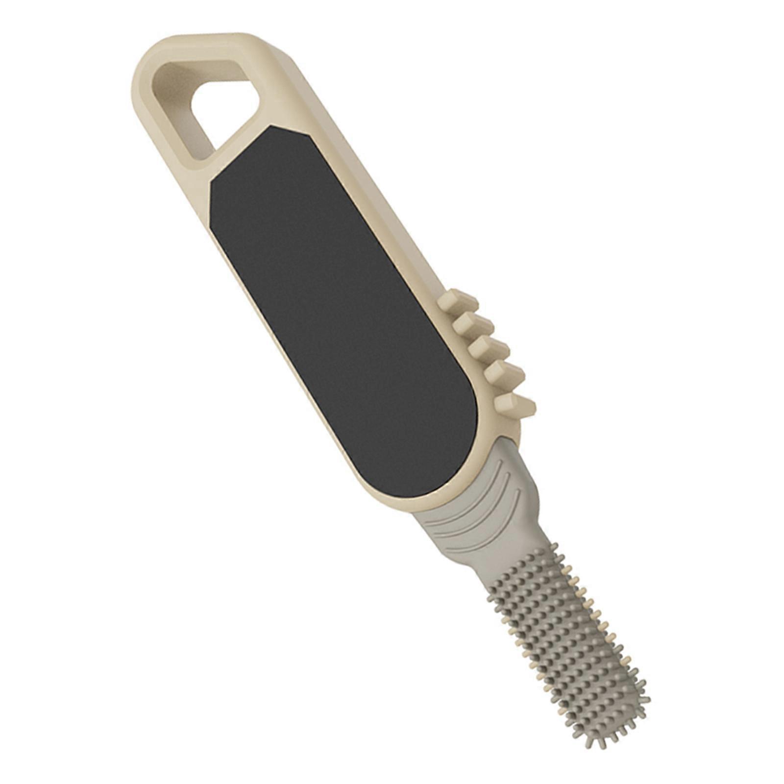 Silicone Foot File Tool For Hard Skin Removal On Heels And Soles Deeply Toe Cleaning Brush With Ergonomic Handle Reusable Friendly Design  Yellow