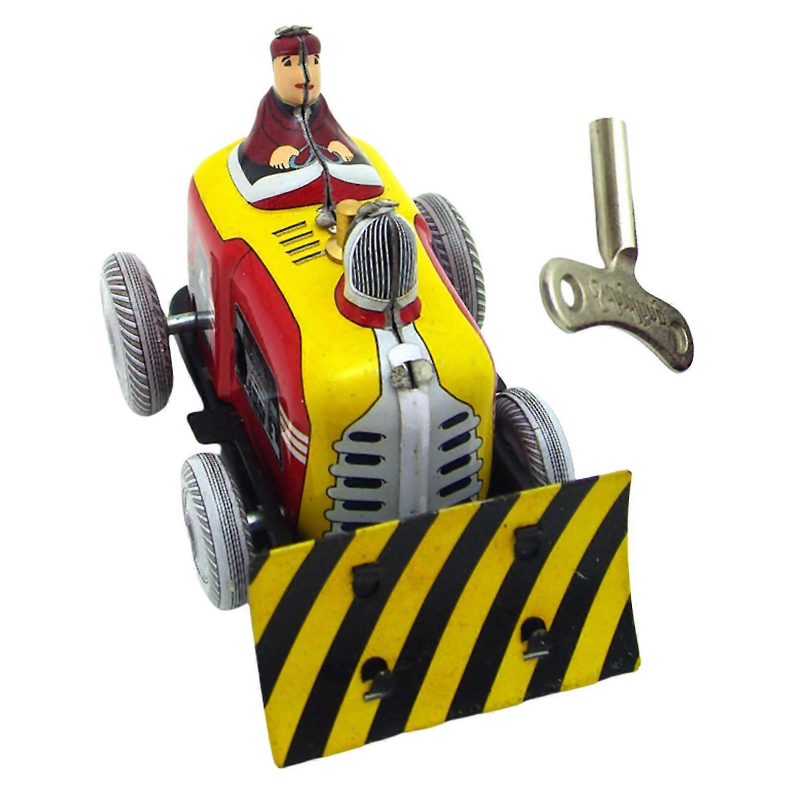 Classical Wind Up Pushdozer Toy Iron Model Figurine Statue Clockworks Figure Toy for Home Tabletop Display Decoration Multicolor