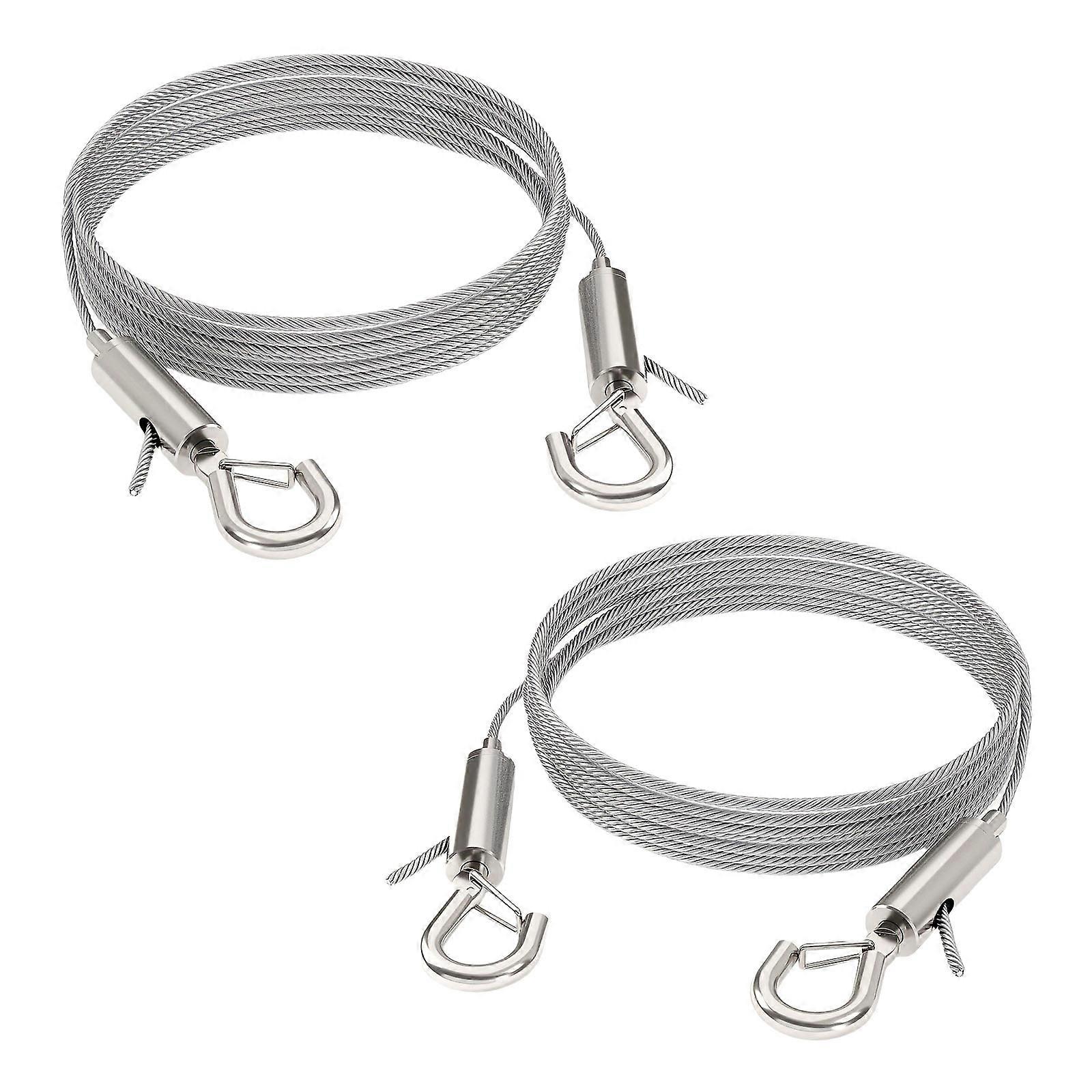 Picture Hanging Wire Set 2 Pack Stainless Steel with 1m Small Hook and 2m Large Hook for Art Frame Mirrors Use Multicolor