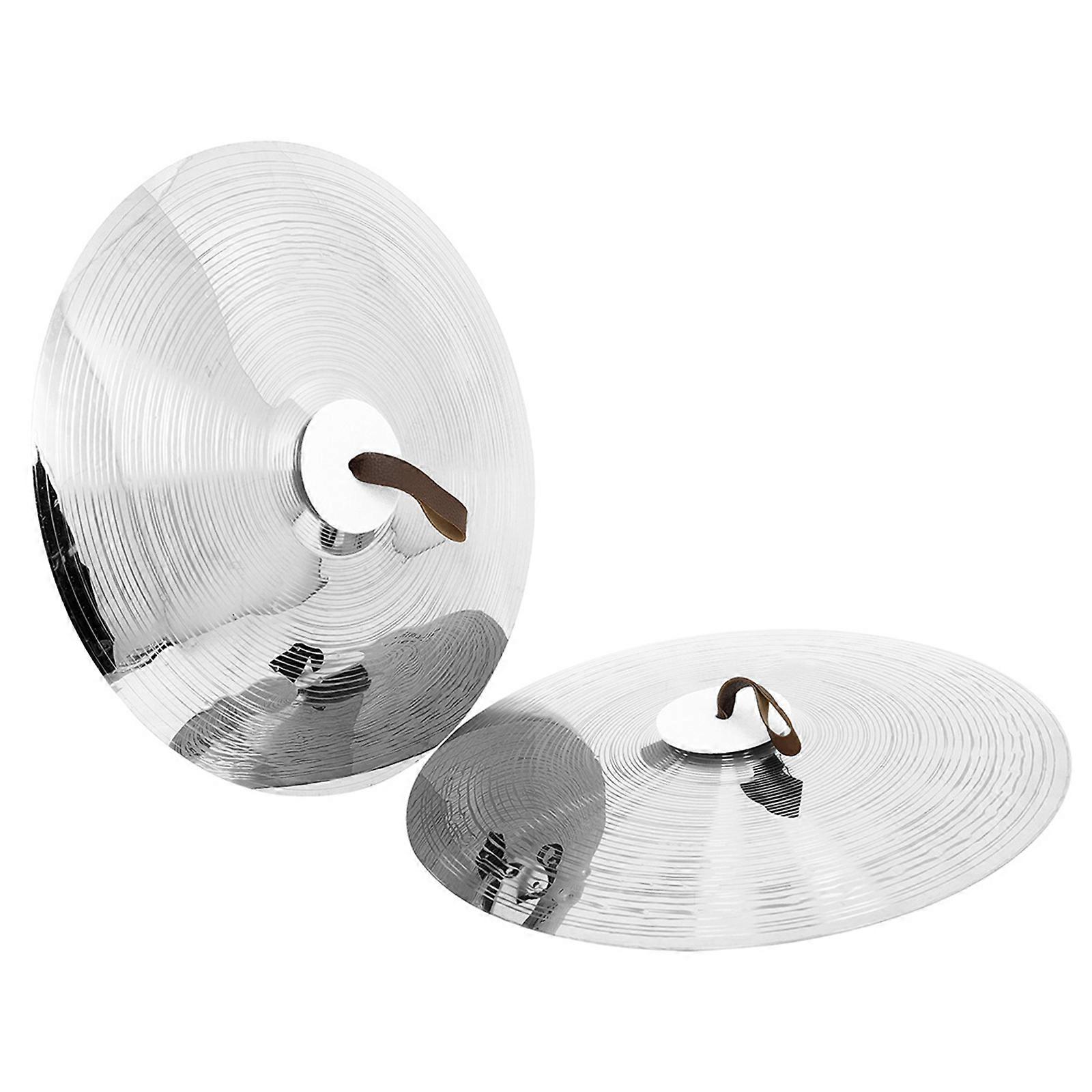 1pair Durability Alloys Cymbal for Bands and Drum Corp with Ergonomic Handles and Shoulder Strap  20 inches