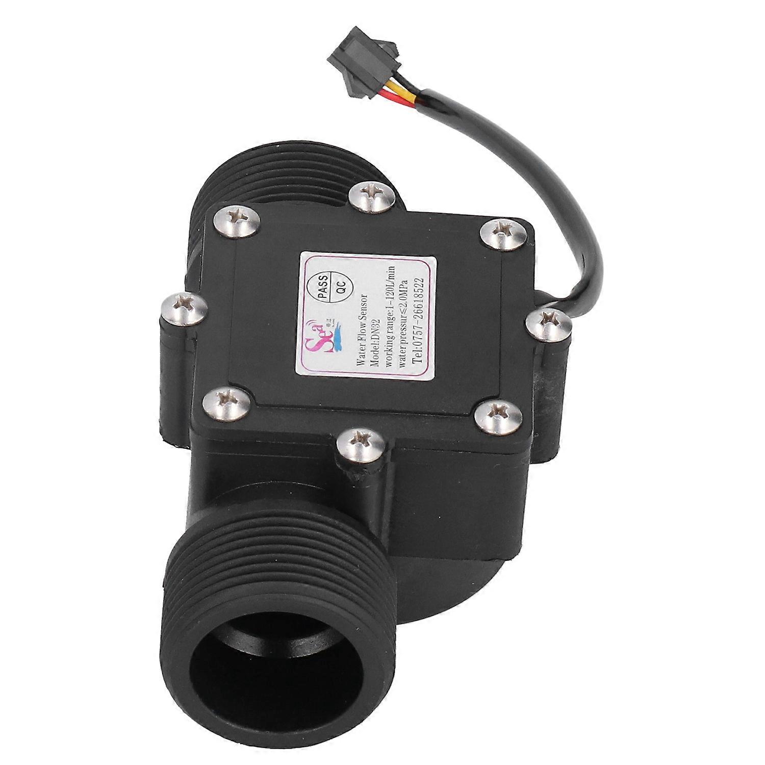 YF‑DN32 G1-1/4in Industrial Flow Meter Pipe Water Flowmeter Counter Hall Sensor DC3‑24V