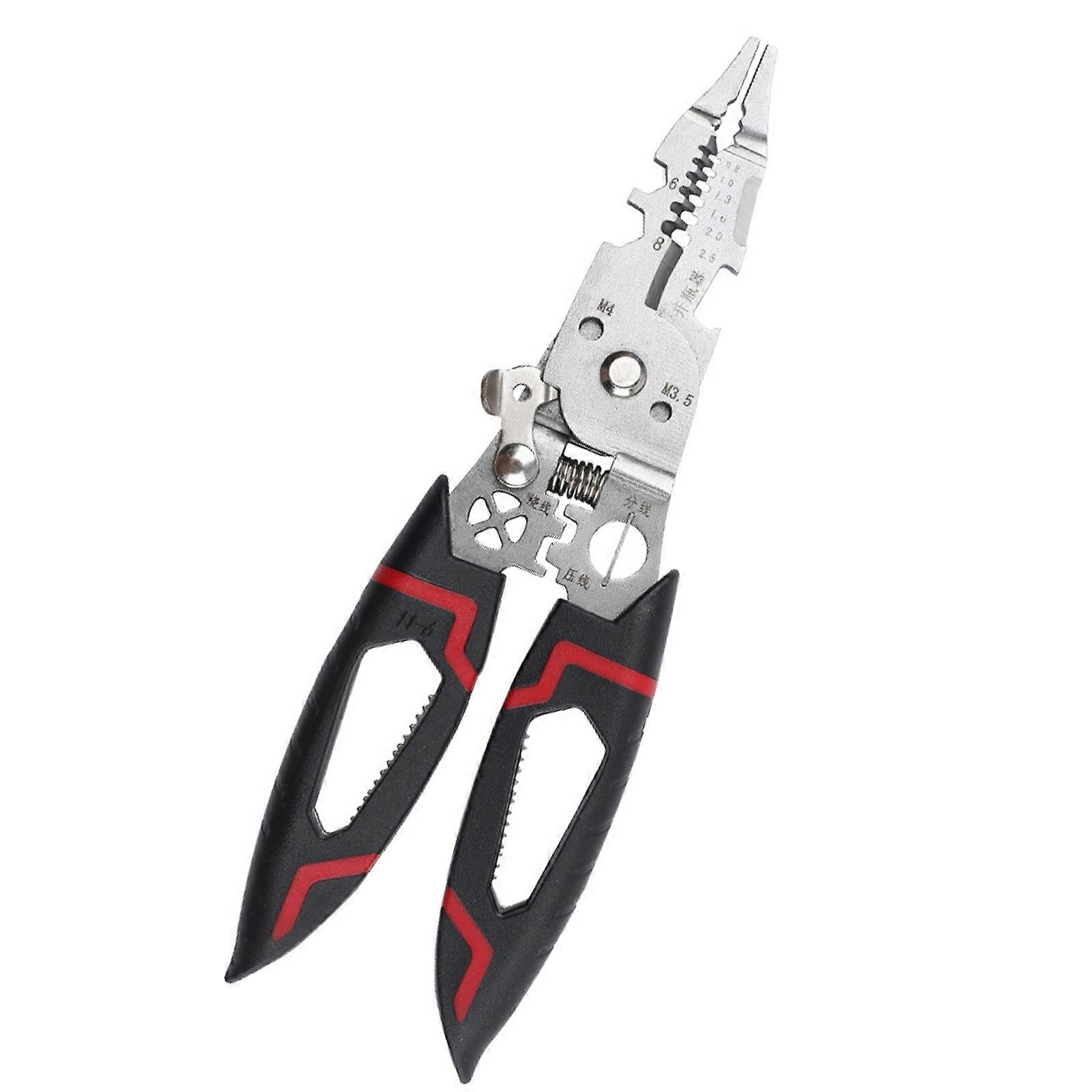 Professional 6Inch MultiFunctional Wire Stripper Crimper Cable Cutter Tool For Electrical Work And Cable Stripping Multicolor