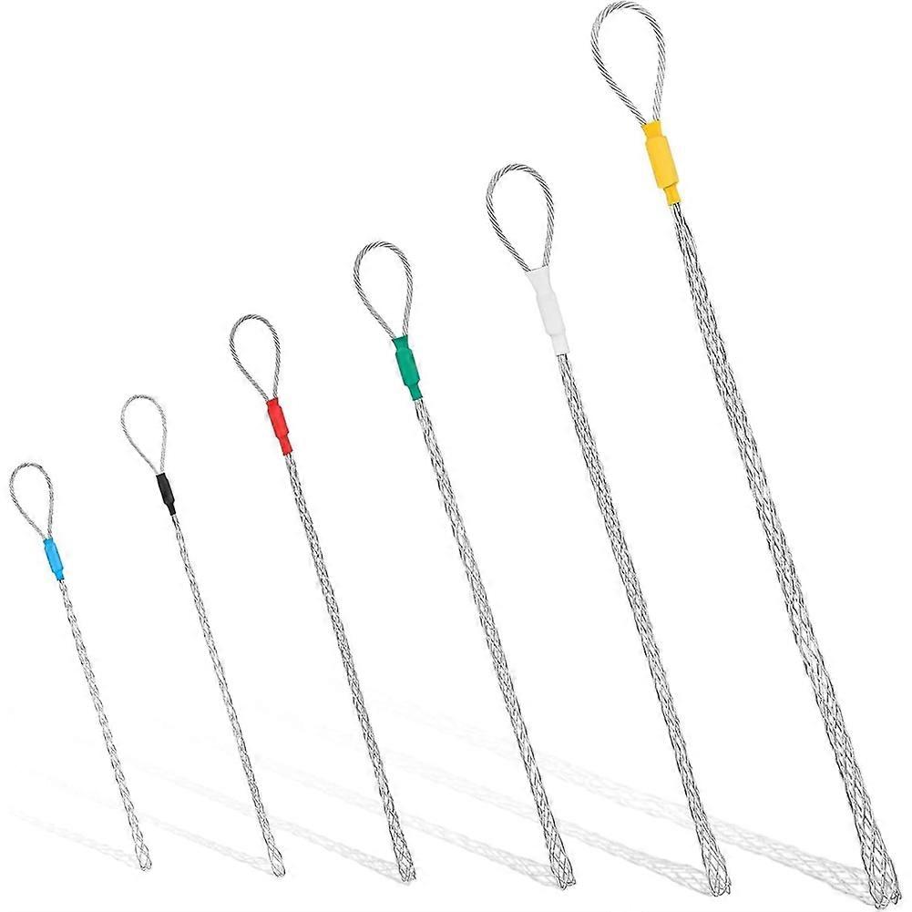 6 Pcs Cable Puller Socks for Electricians, 4-25 mm Wire Puller Grip Kit, Pulling Tools for Light & Heavy Cables