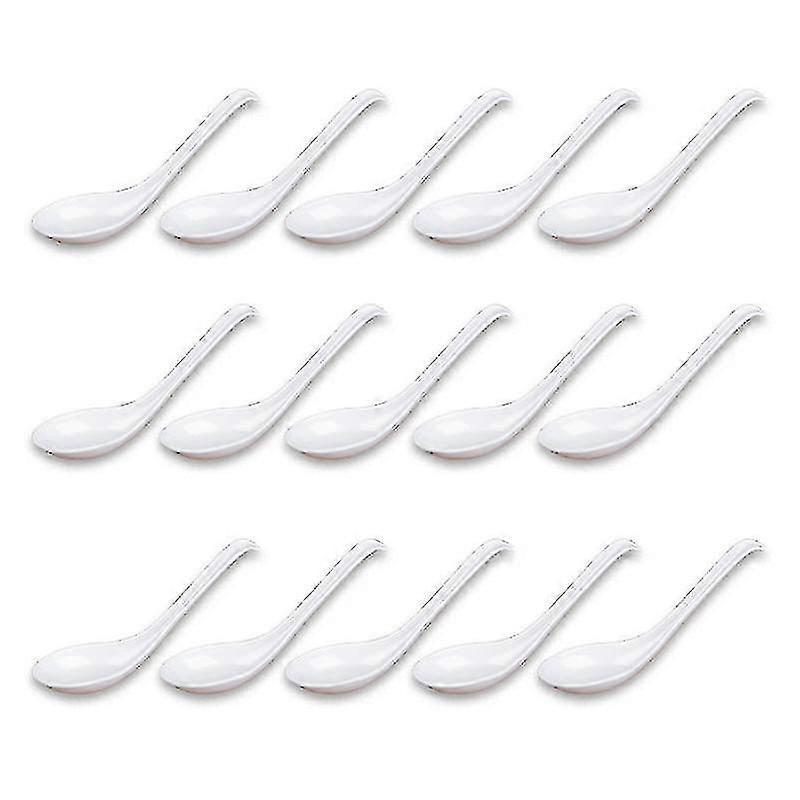 Soup Spoons,15pcs Japanese Style Spoons Rice Spoons Chinese Asian Soup Spoons With Long Handle For