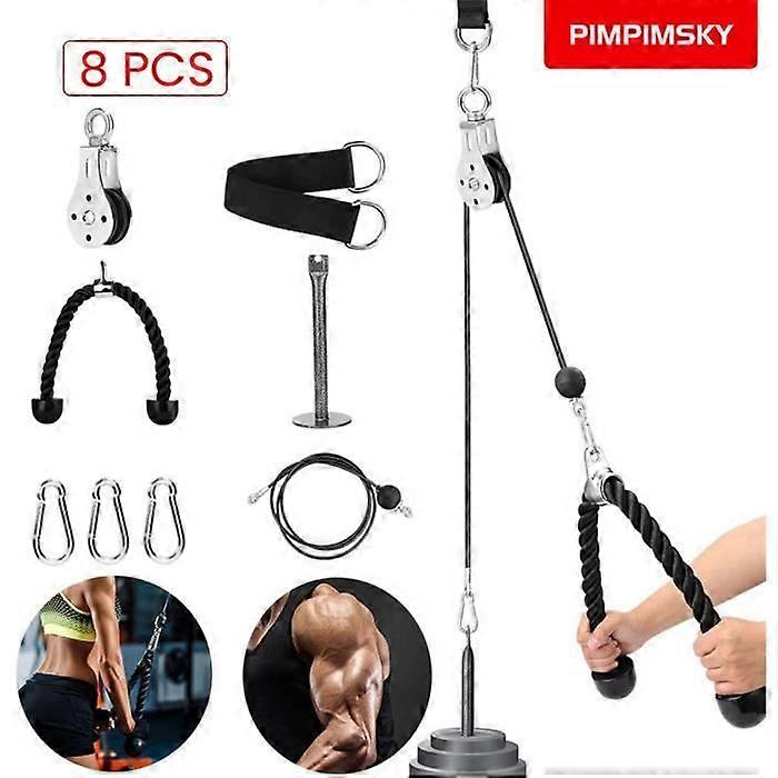 PIMPIMSKY Fitness Pulley Cable System DIY Loading Spindle Lifting Triceps Machine Rope
