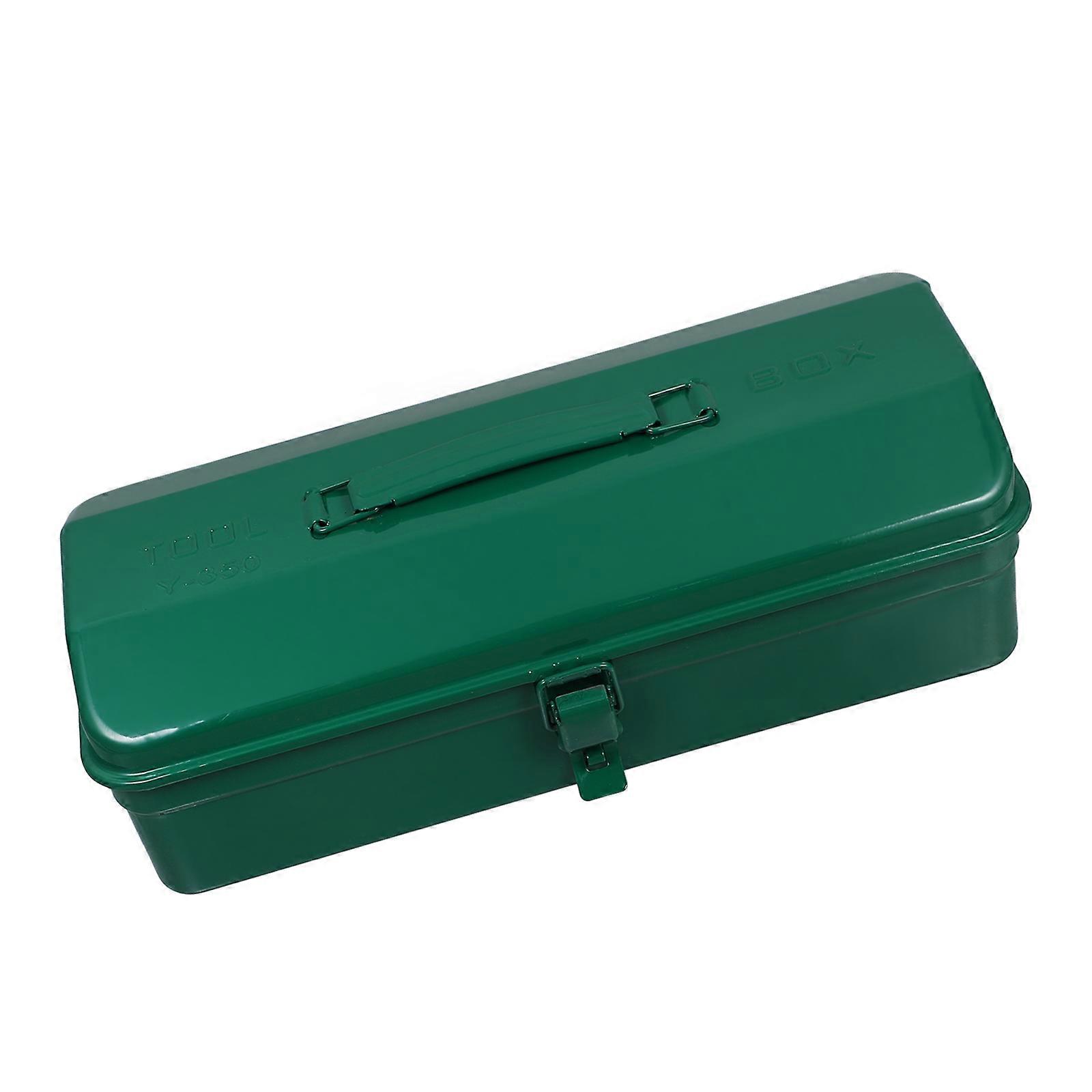 Green Tool Box Iron Portable Storage Box Kit Set for Multiple Uses