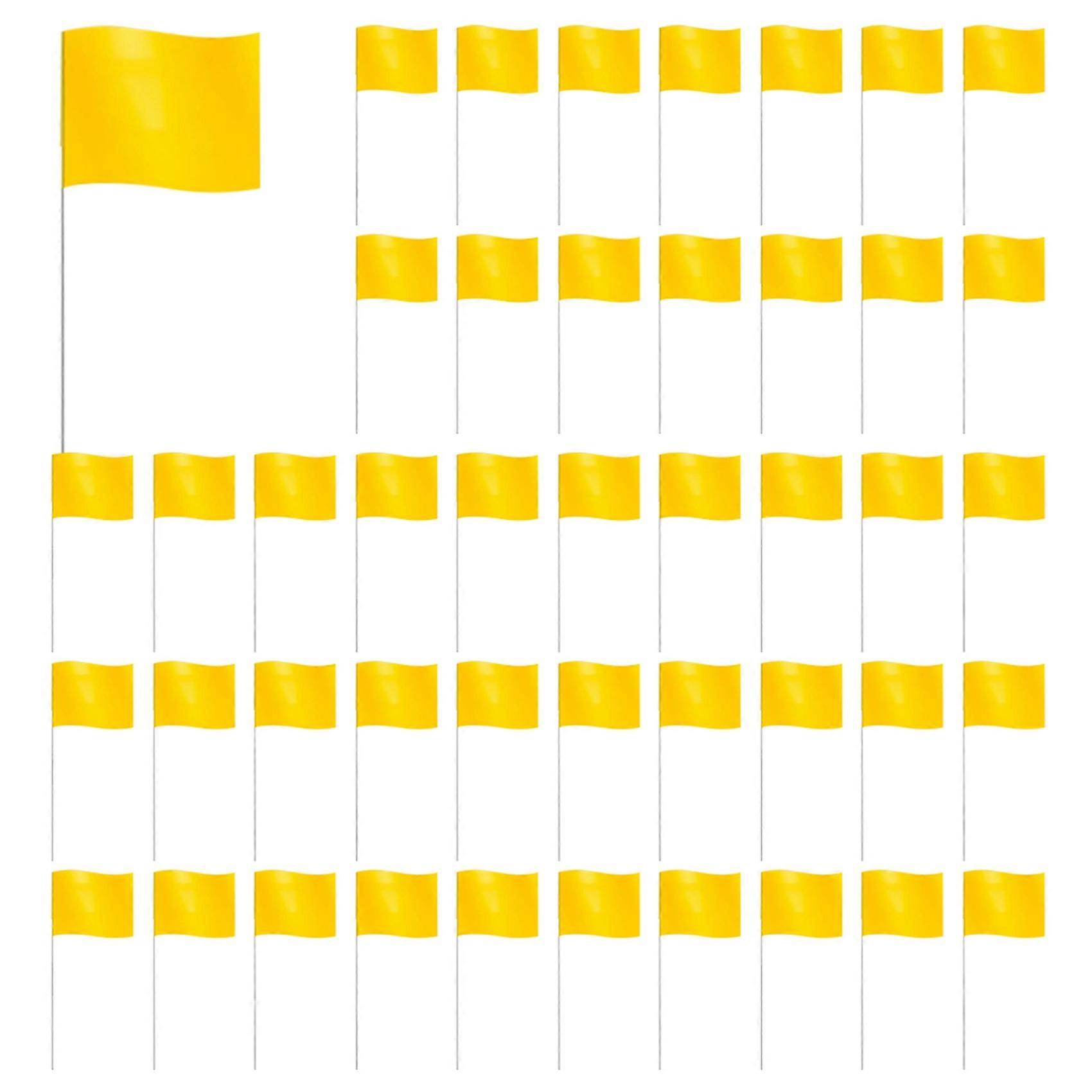 Marking Flags Marker Flags for Lawn 120 Pack, PVC Small Flags,Marking Flags Lawn Flags, Garden Flags,Survey Flags,Yellow