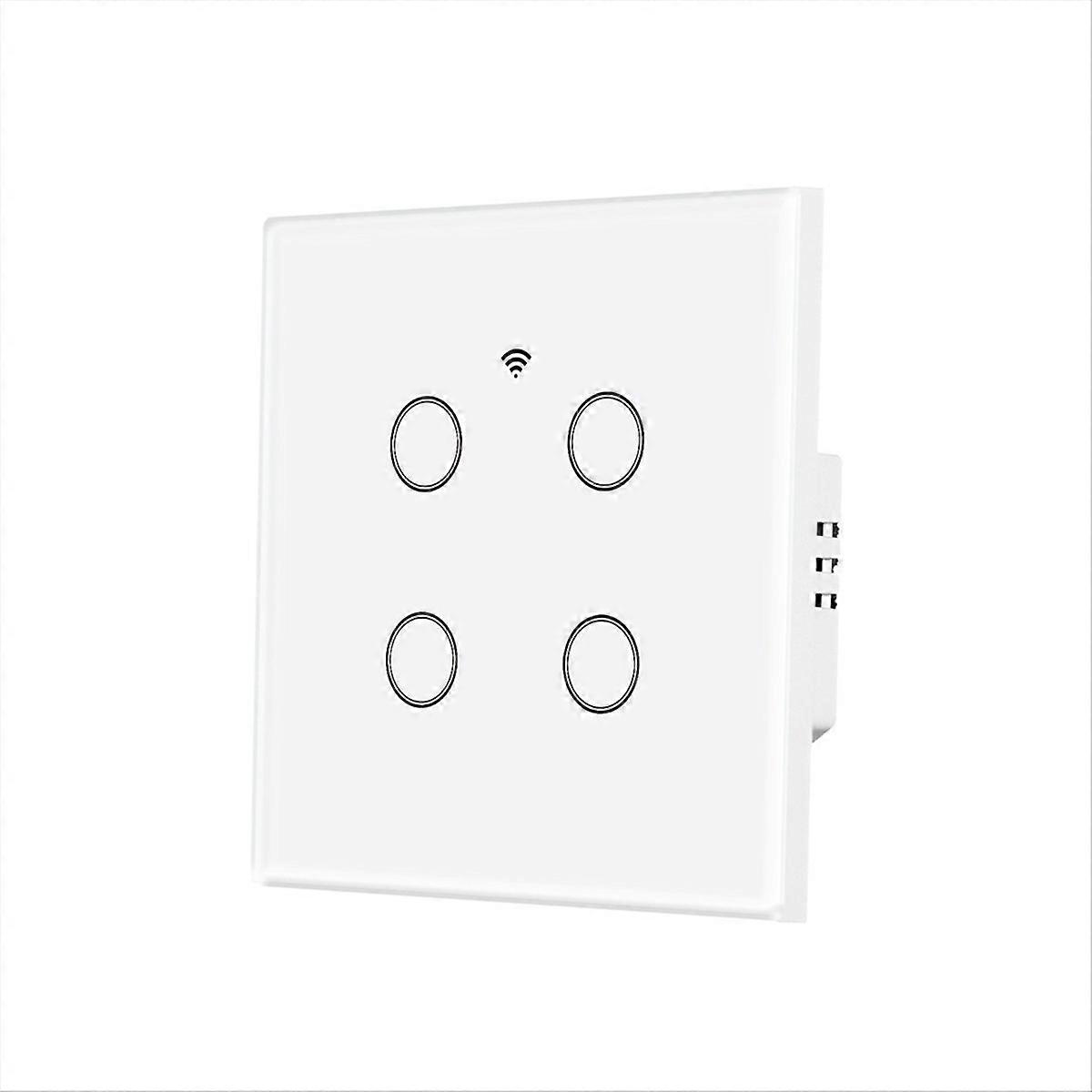 WiFi Smart Light Switch Glass Touch Control, 4-way Square