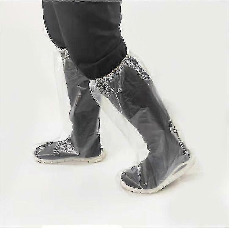 20pcs Disposable Boot Covers Plastic Long Waterproof Shoes Cover