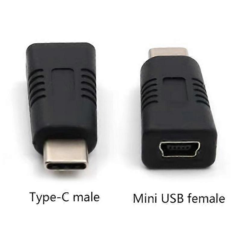 Adaptador mini USB hembra a tipo C macho tipo T hembra para cable de datos de carga
