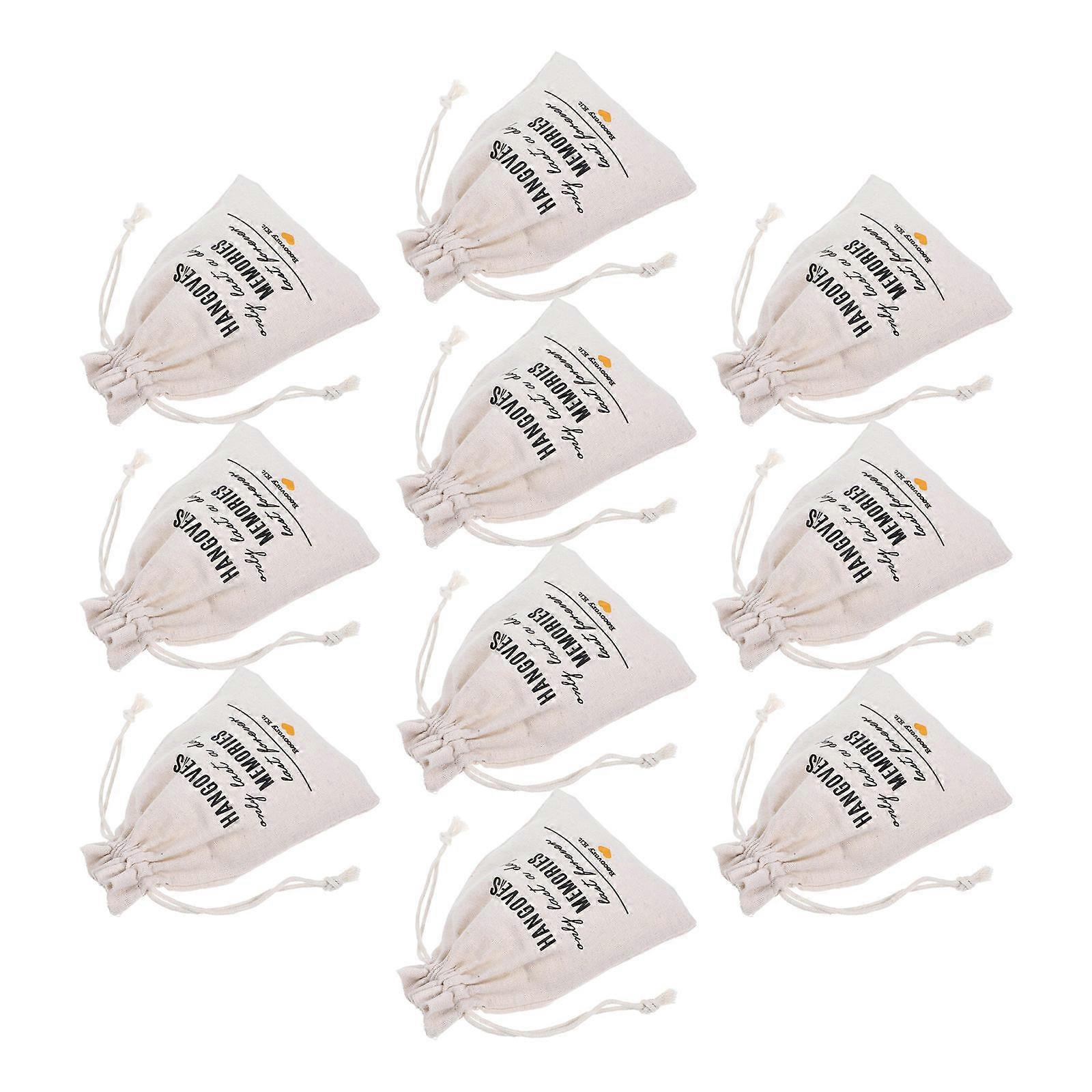 Bag Drawstring Pouch for Storage 10Pcs White Cloth Material