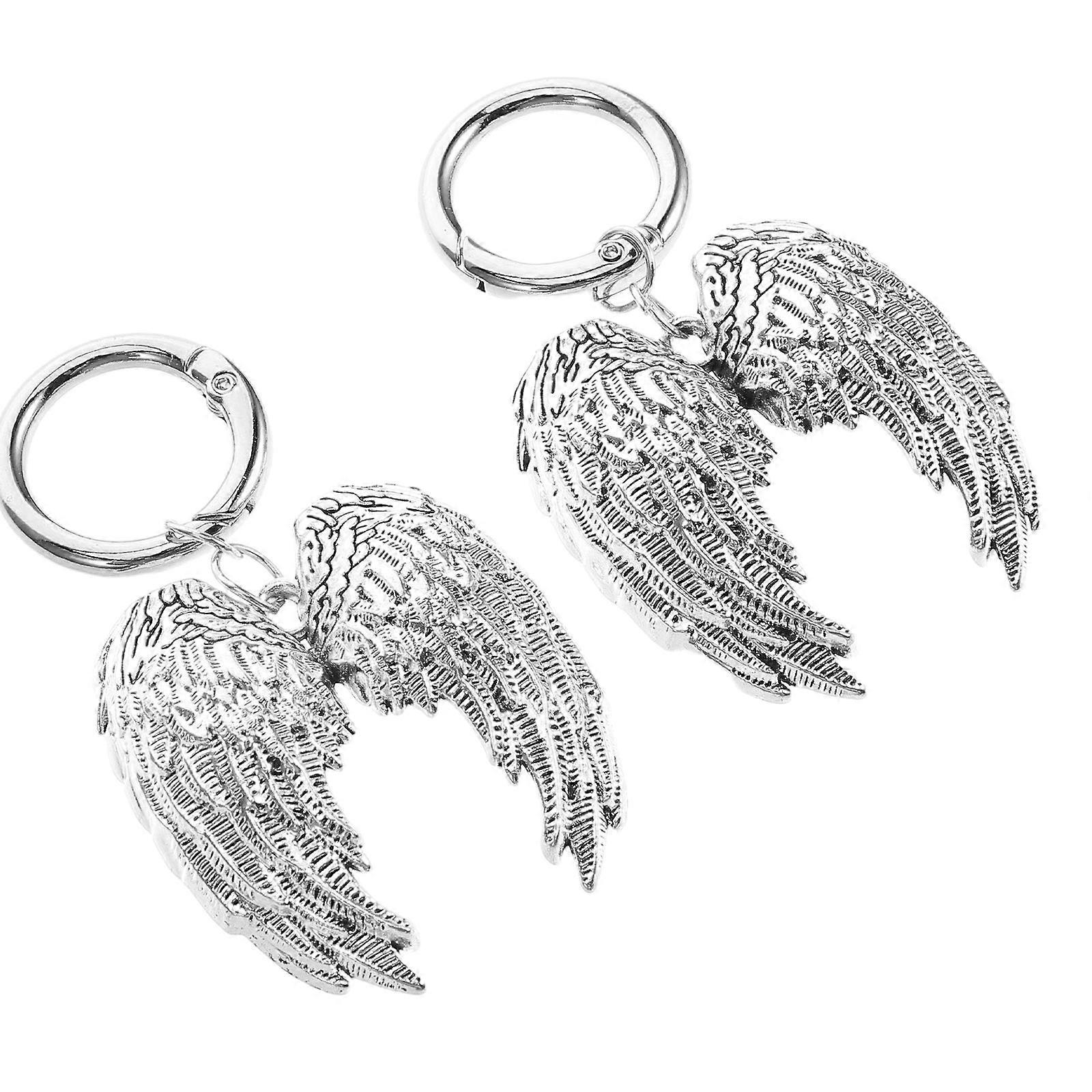 Angel Wing Zinc Alloy Boot Charm with Ring Detachable 2Pcs Accessory