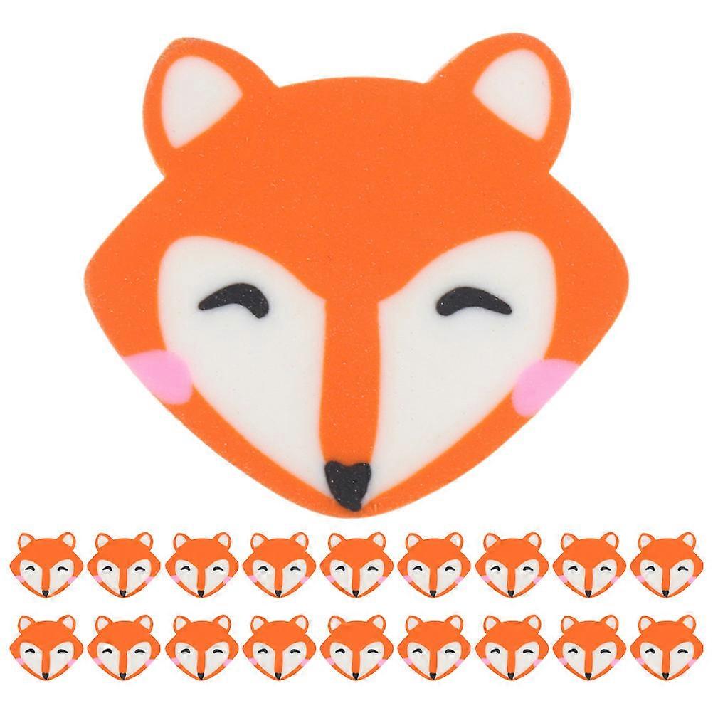 Mini School Supplies Mini Fox Erasers for Student Rewards 100Pcs Orange