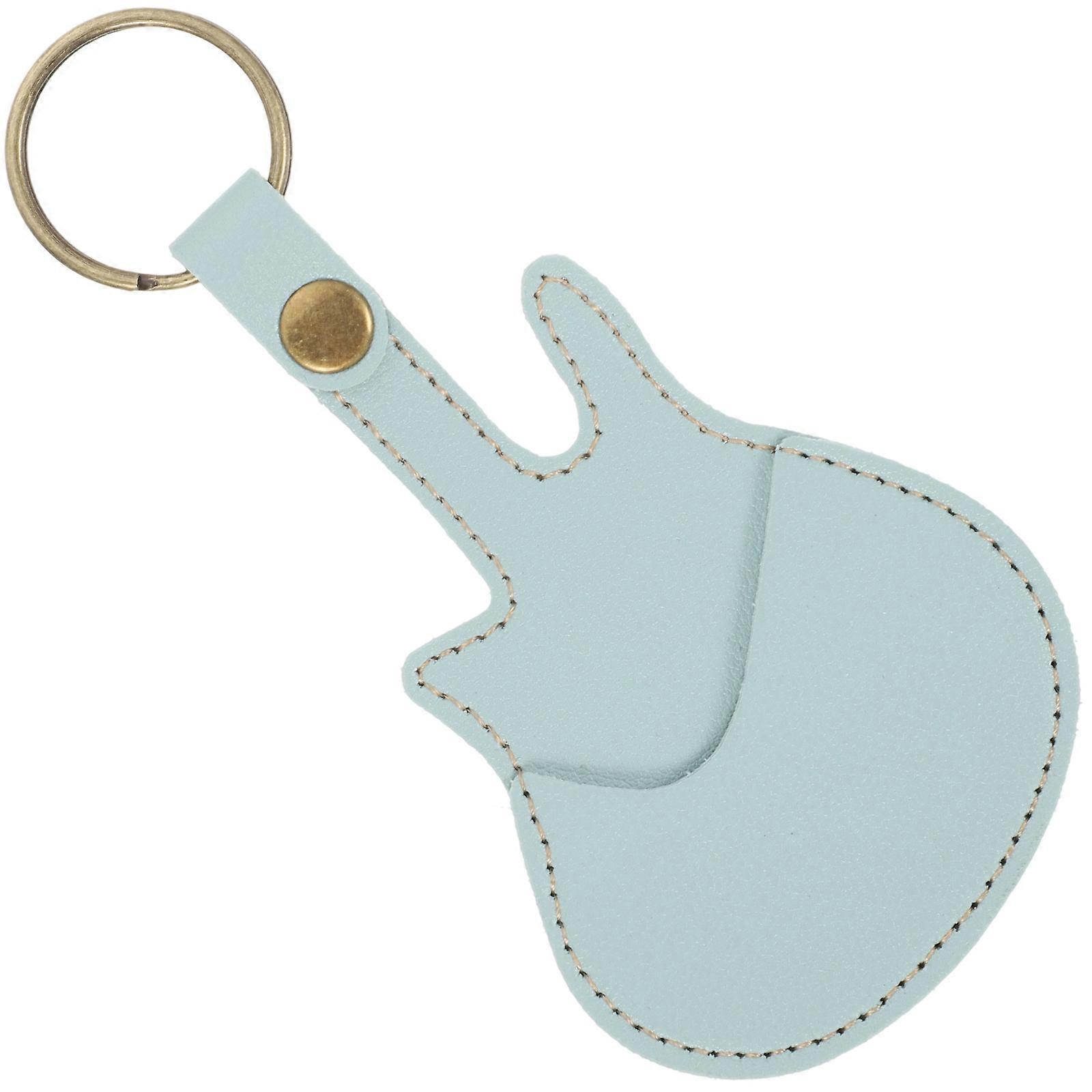 Guitar Pick Holder PU Case for Storage 2Pcs Sky Blue Durable Carrying