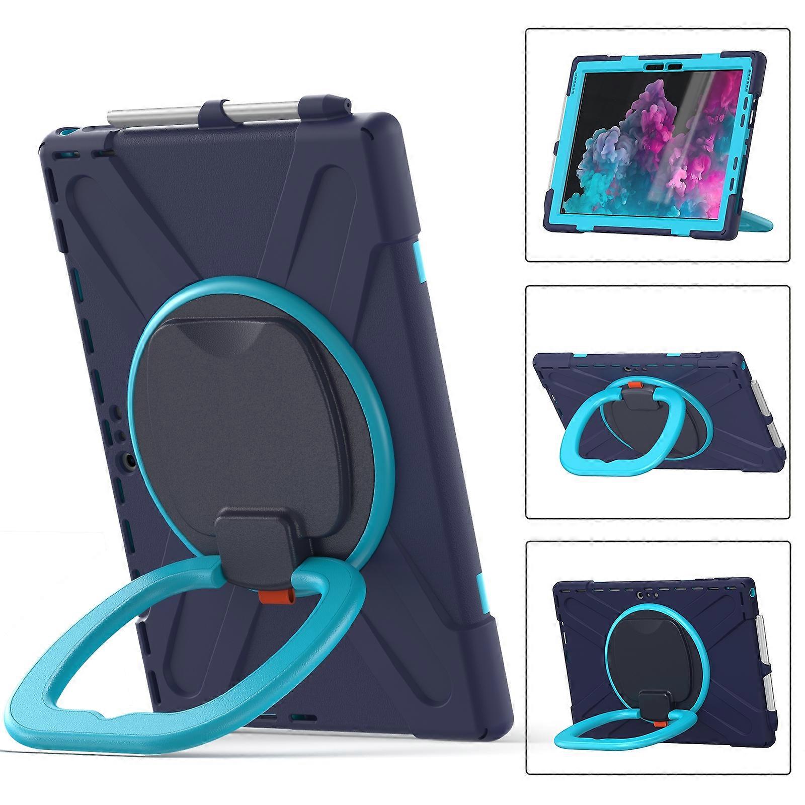 For Microsoft Surface Pro 7+/7/6/5/4 Silicone + PC Protective Case with Holder & Shoulder Strap