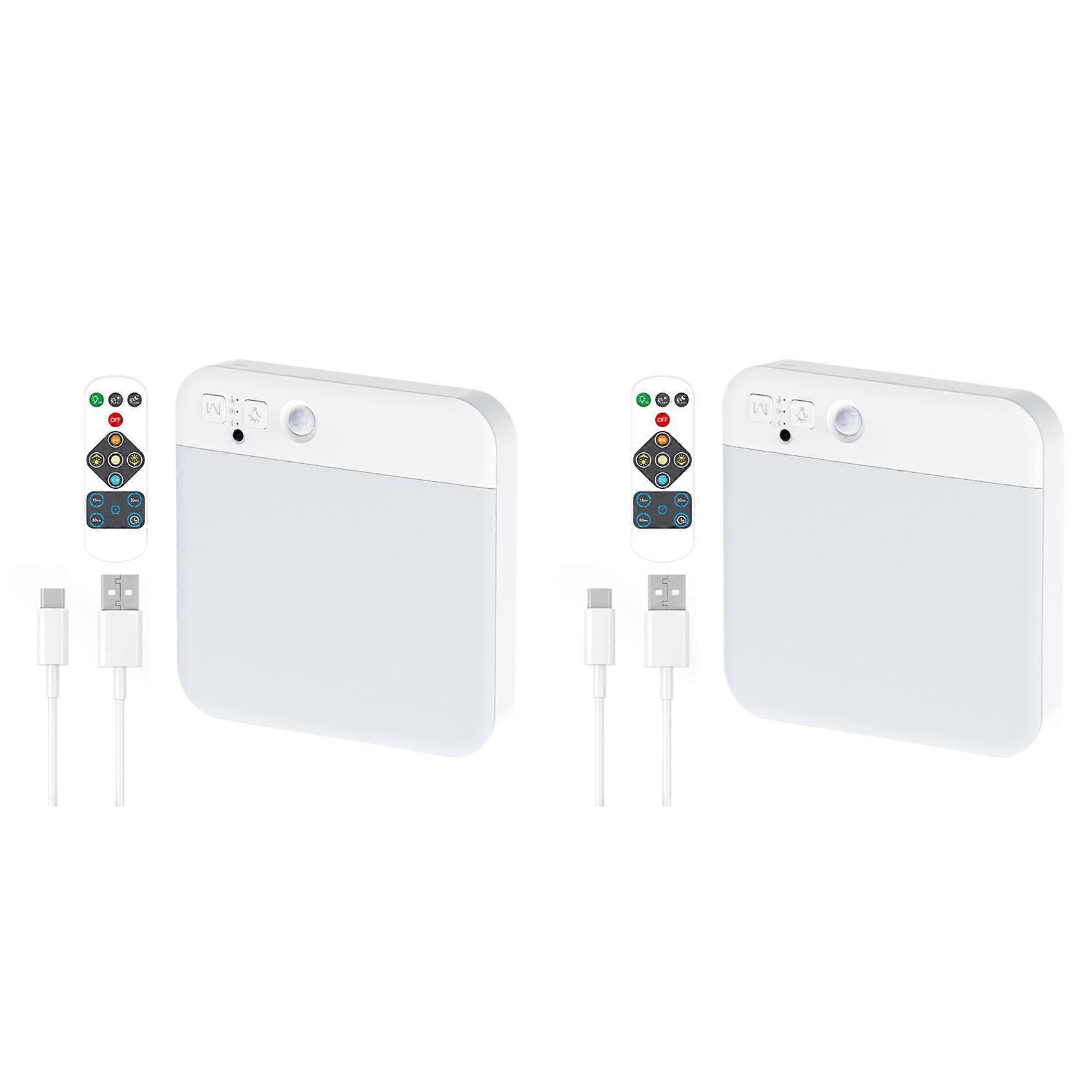 2X Rechargeable Motion Sensor Ceiling Light with Remote - Wireless Ceiling Lights Battery Operated Closet Light,3 Colors