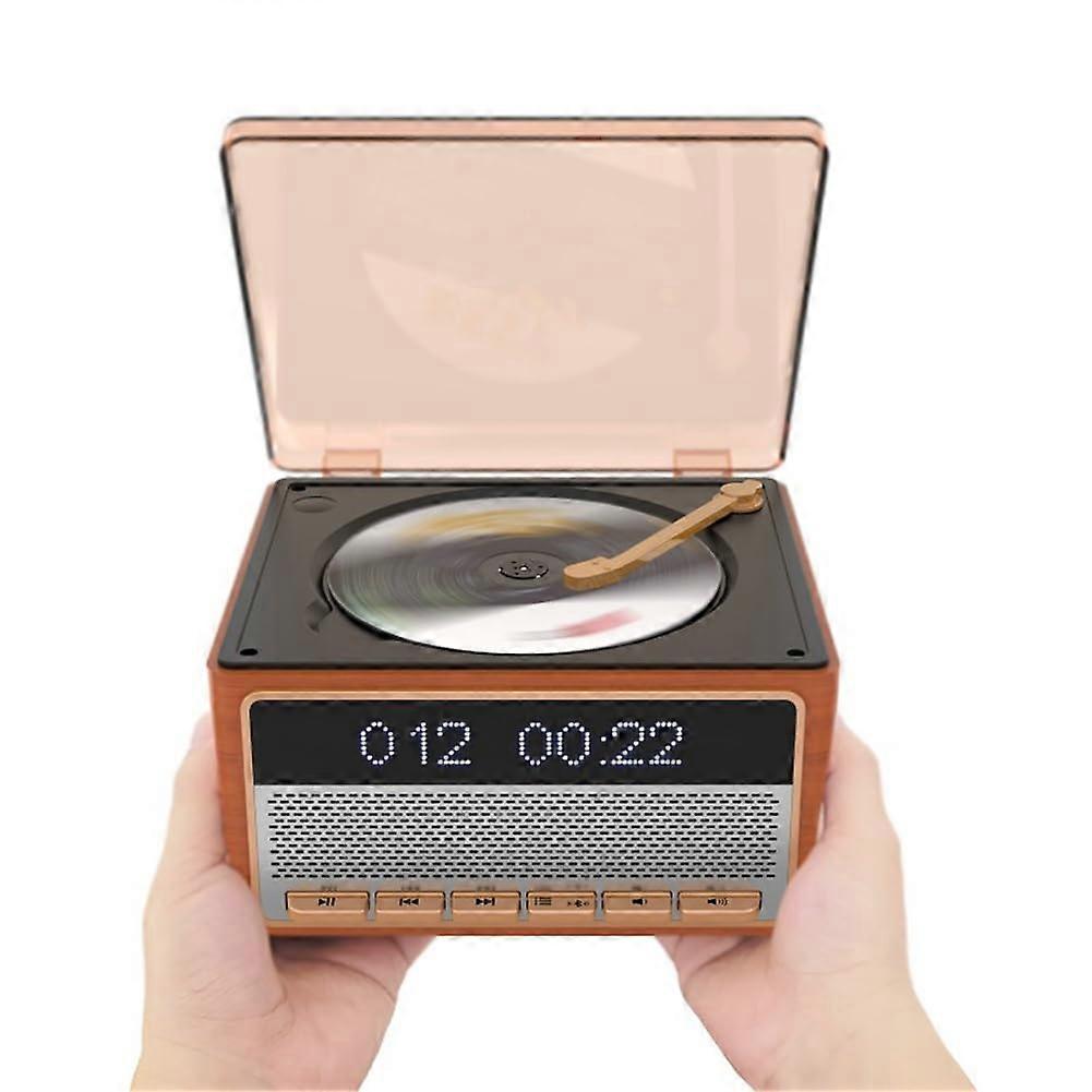 Portable CD Player Bluetooth Speaker Retro Design Music Player Birthday Gift