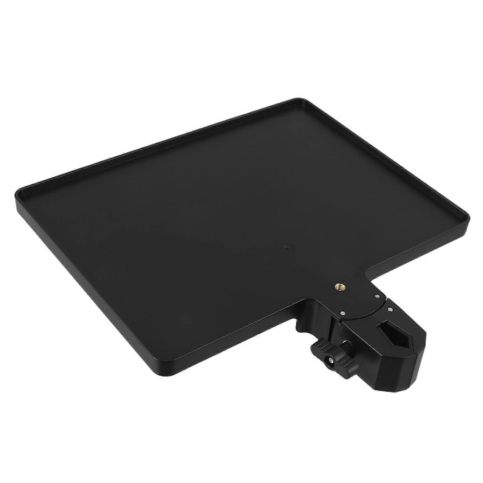 Adjustable Microphone Stand Attachment Tray With Clamp For Desktop And Floor Use Portable Shelf For Live Streaming Mic Compatible