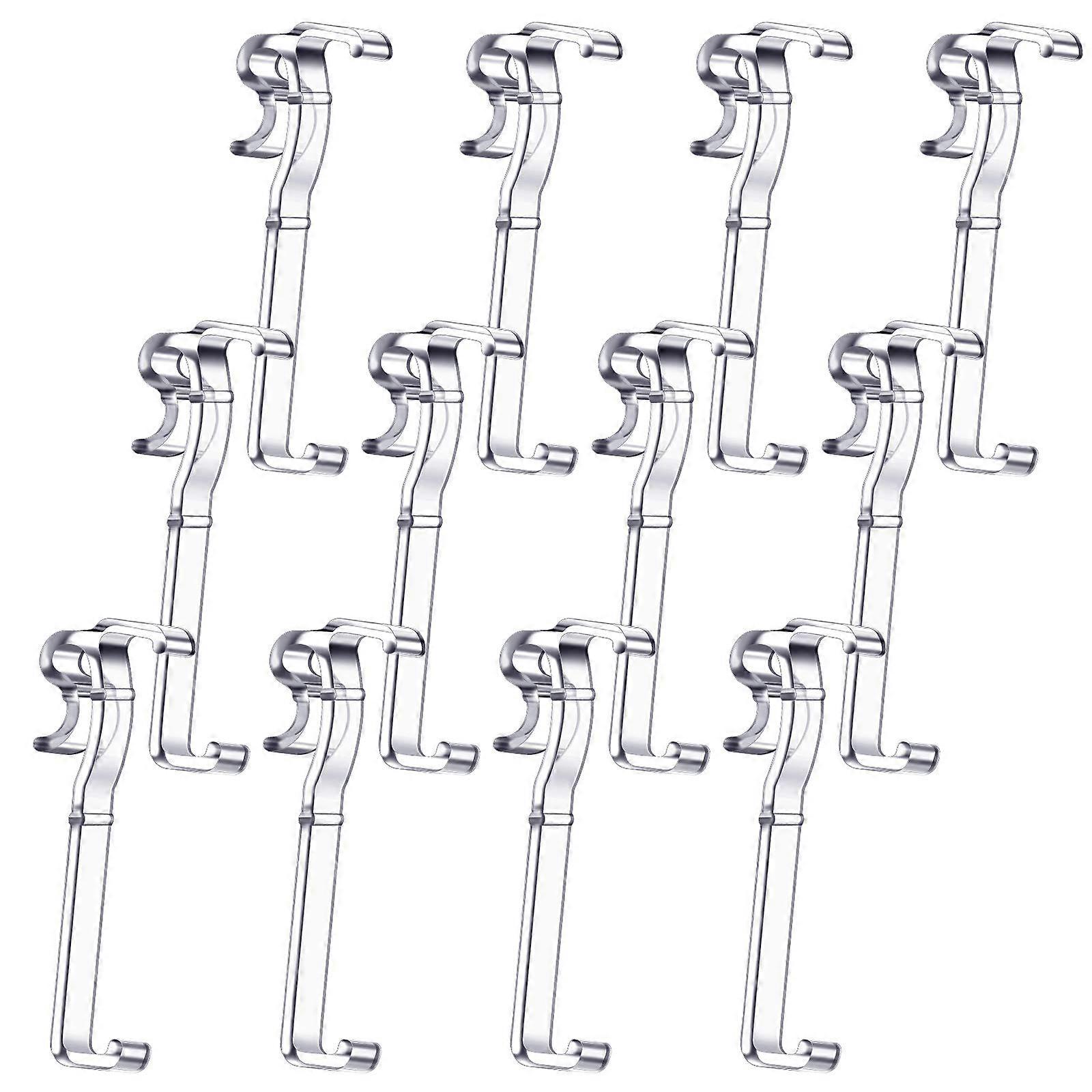 2.5 Inch Clear Valance Clips for Window Blinds, Invisible Design, Universal Fit, 12 Pack