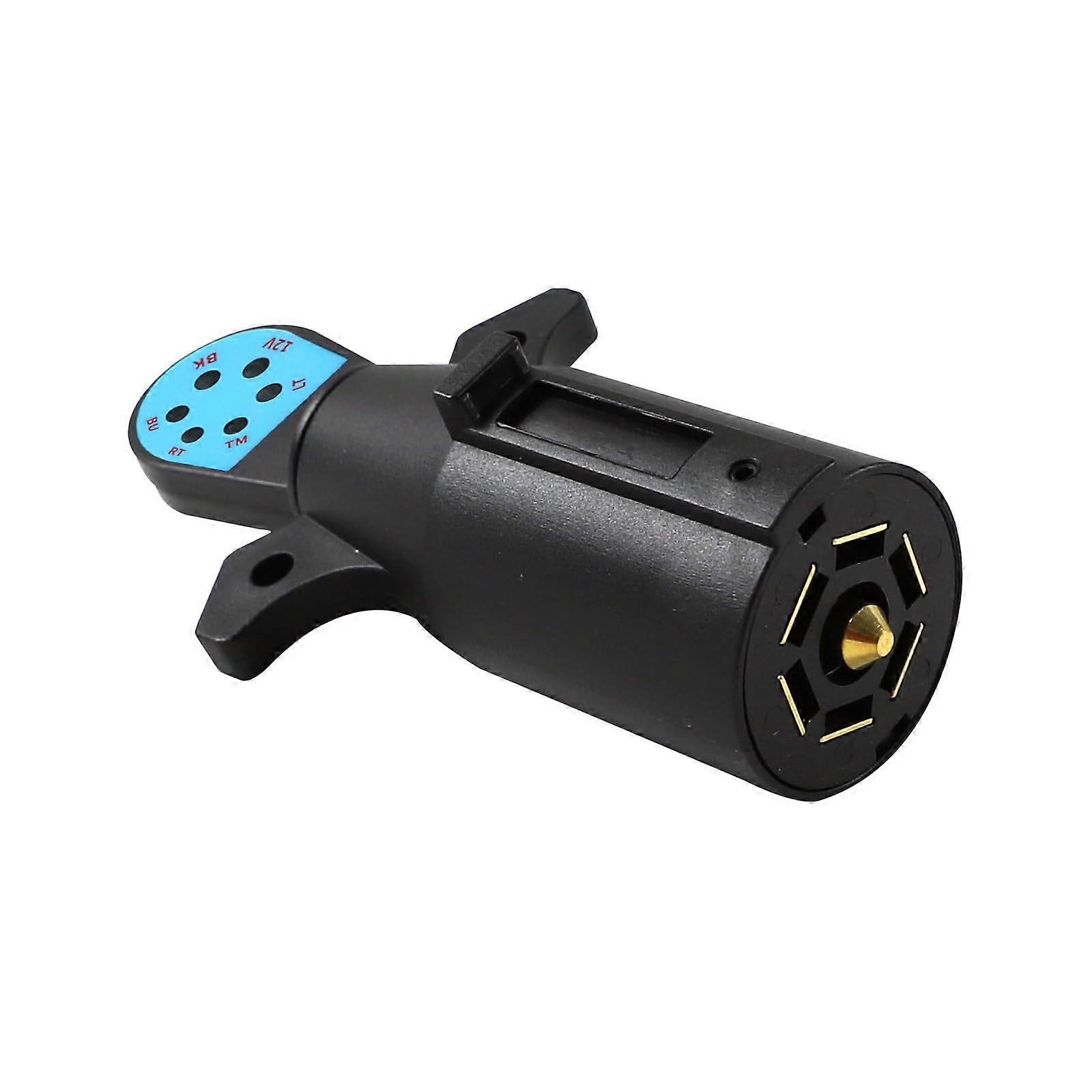7 Pin Trailer Plug Tester with LED Indicators, 7 Way Round Light Circuit Tester for Quick Diagnosis