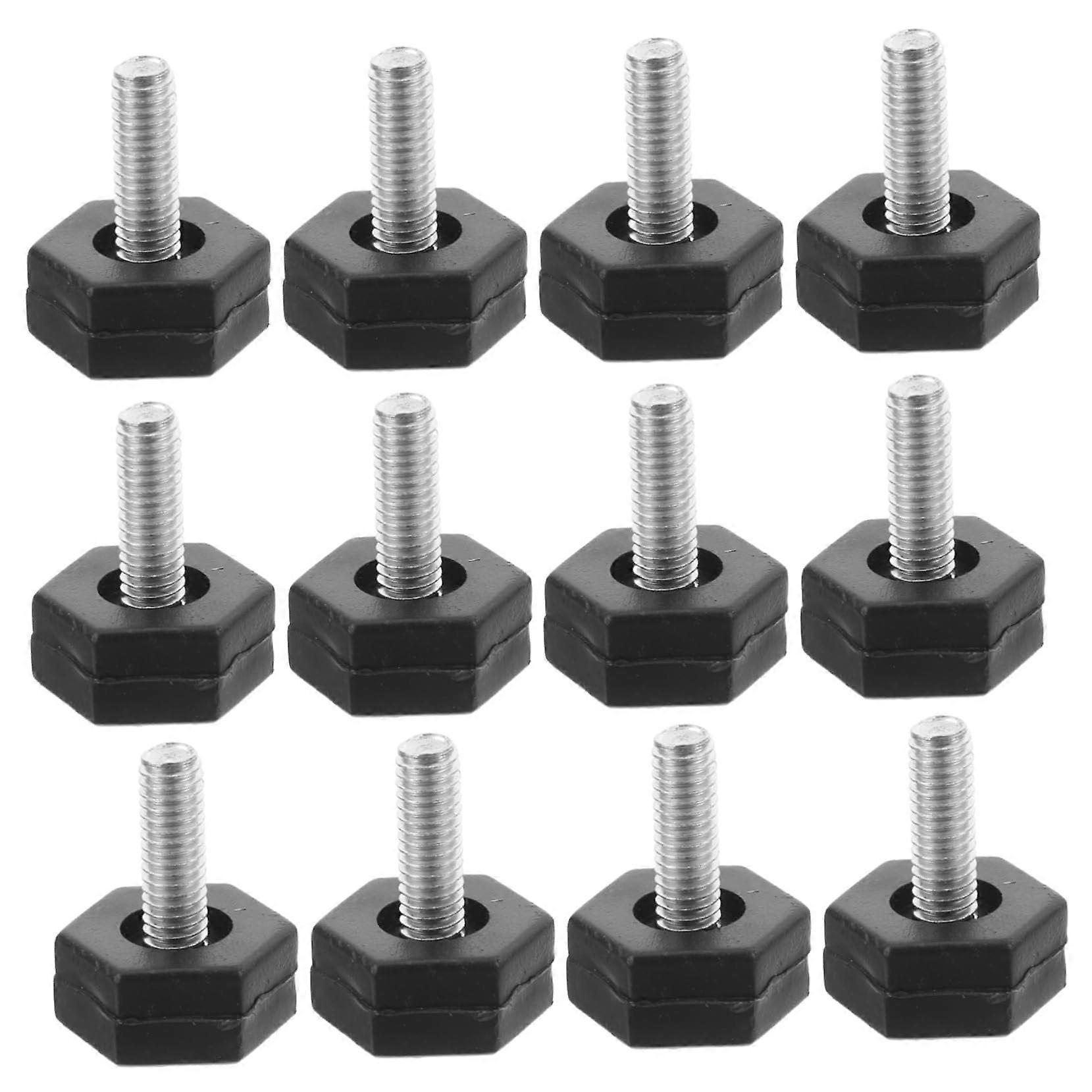 12pcs Heavy Duty Adjustable Furniture Leveling Feet for Tables Chairs Cabinets with NonSlip Base