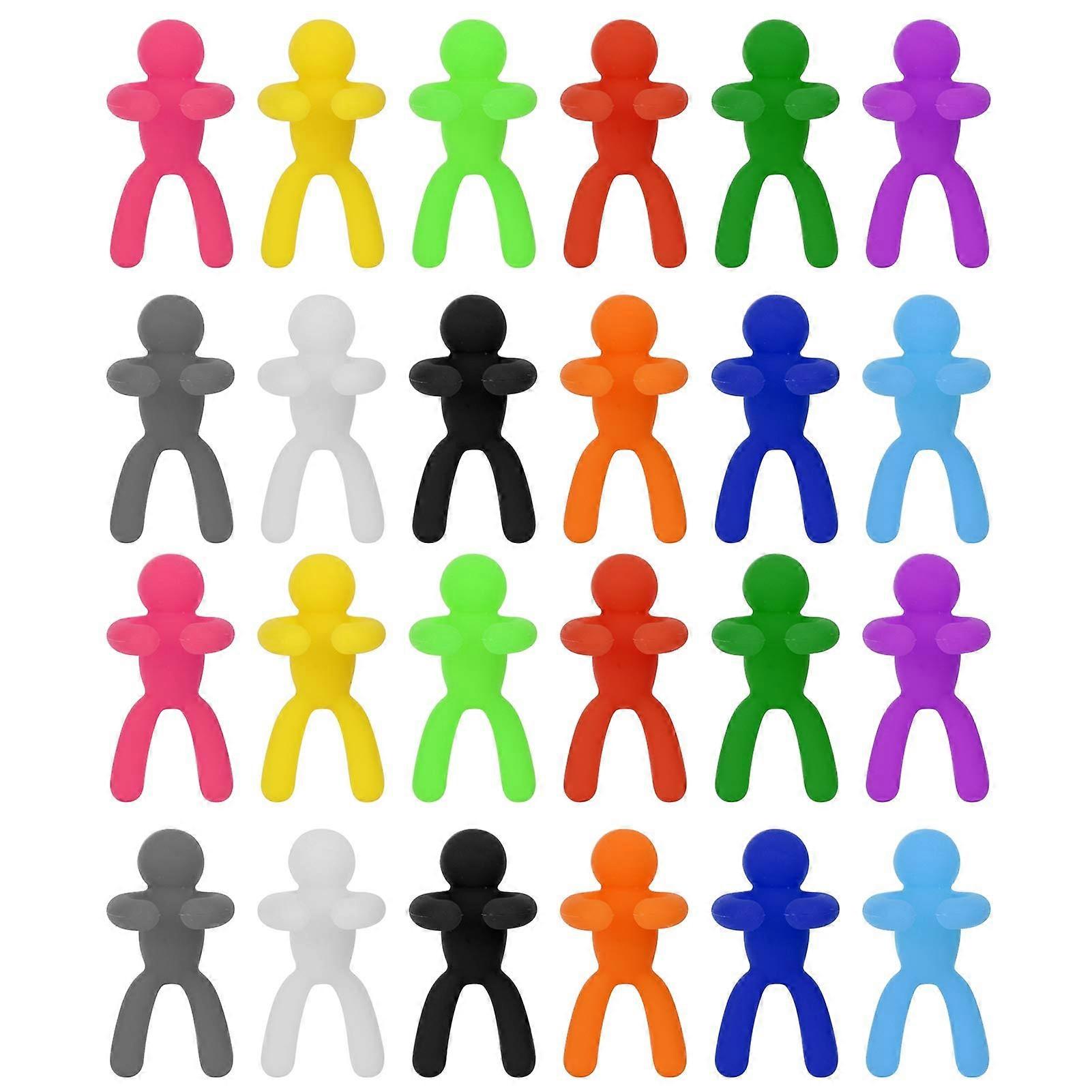 Silicone Wine Glass Markers Set 24pcs Colorful Reusable Charms for Party Drink Identification