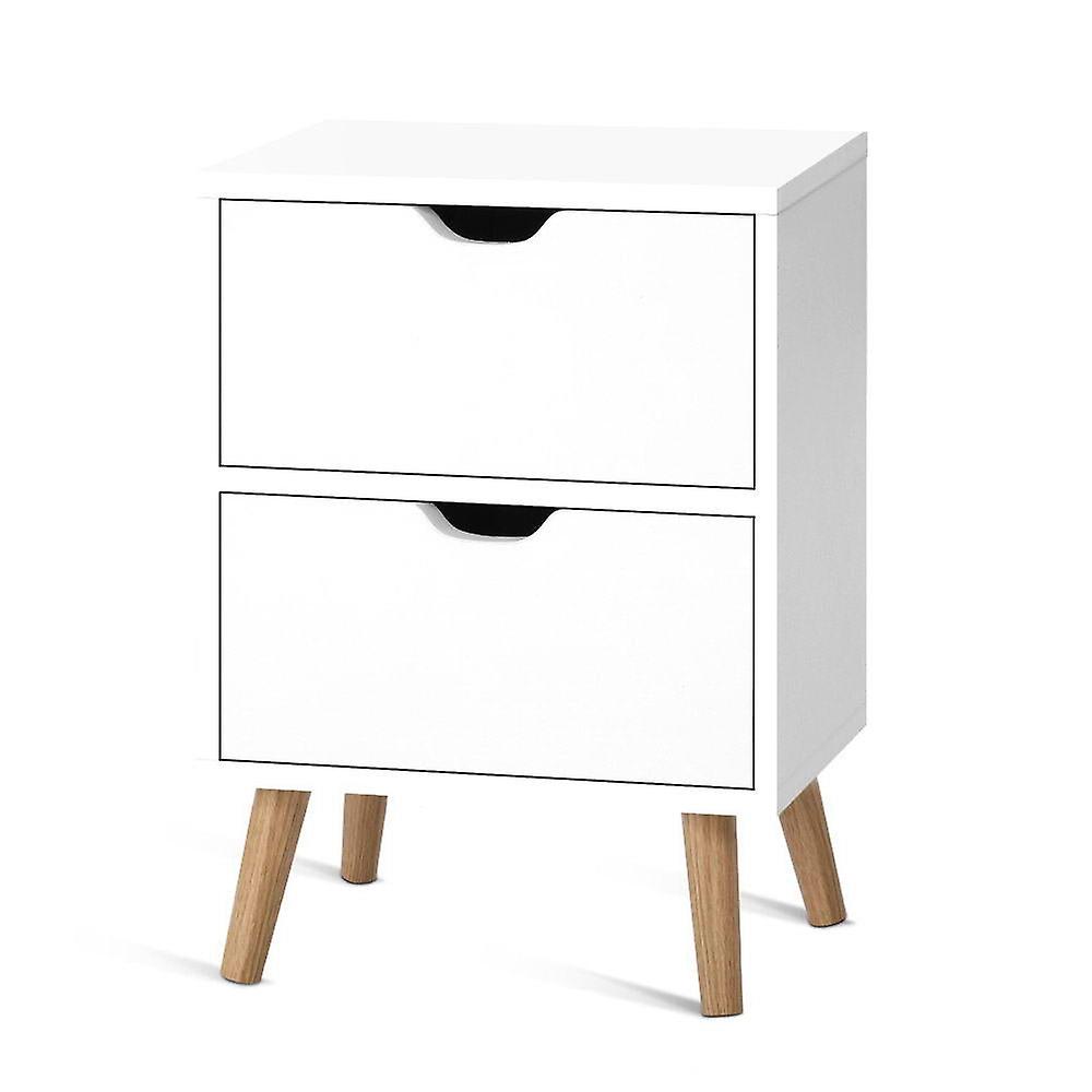 Artiss Bedside Table 2 Drawers Boden White Bedside Tables