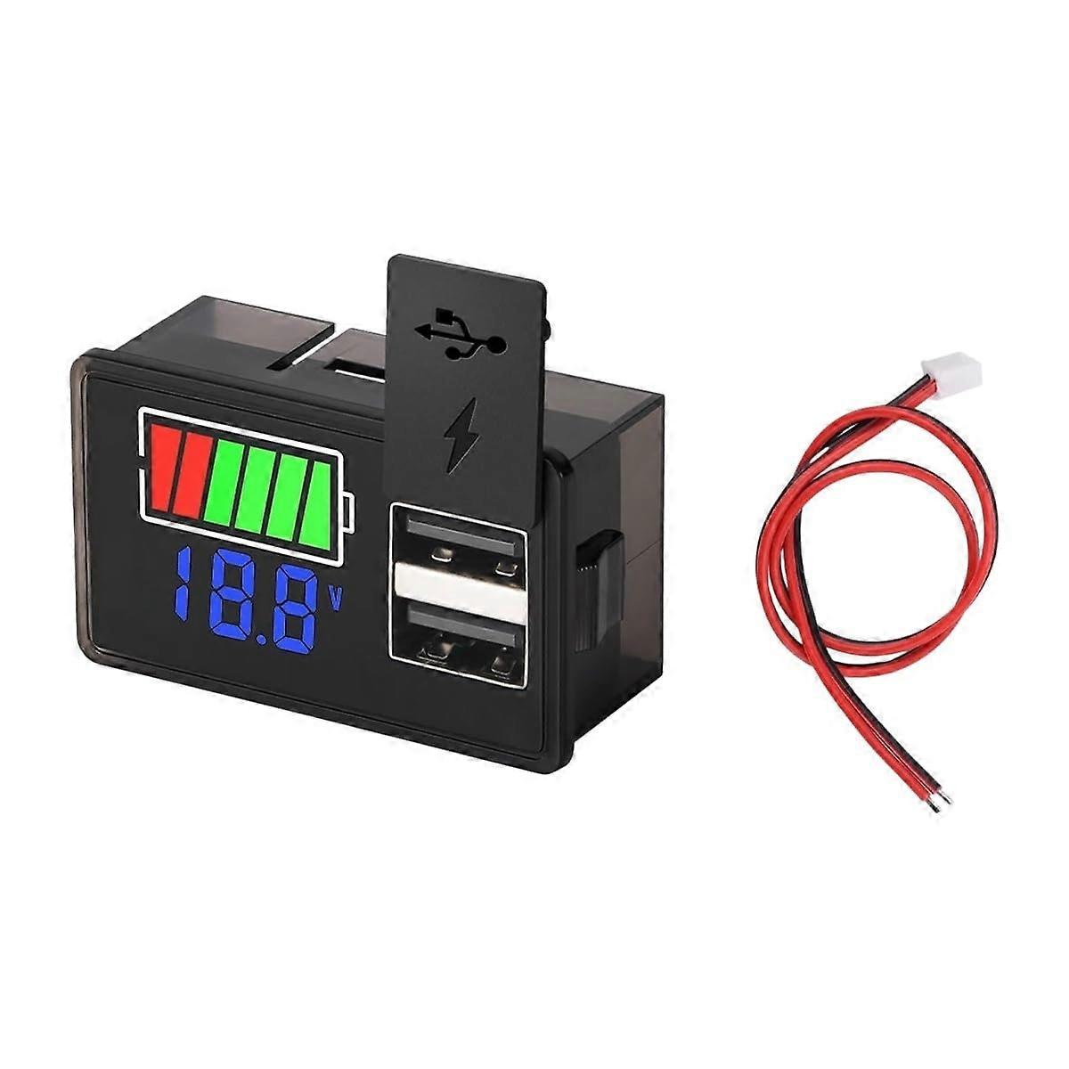 USB TypeC Voltmeter DC 830V LED Display Car Battery Capacity Indicator for Panel Install