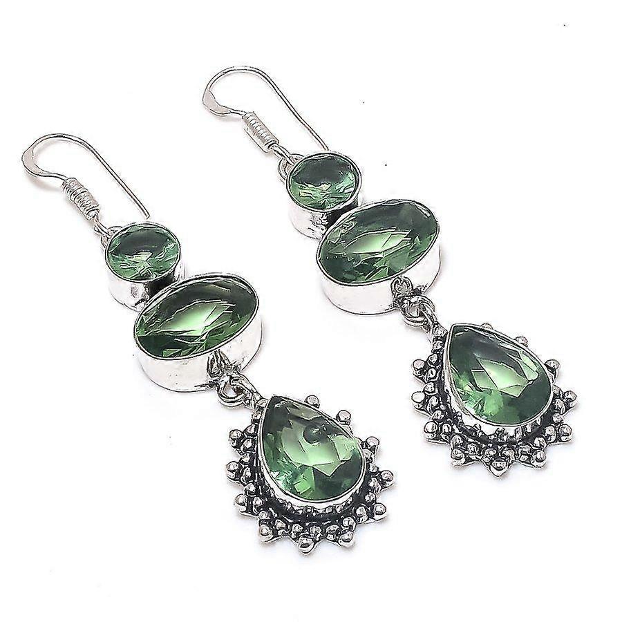 Tsavorite Gemstone 925 Sterling Silver Earring 2.56"