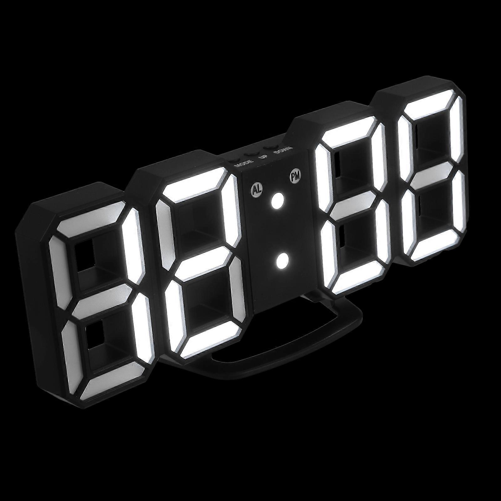 Hanging Wall Clock Practical LED Clock Housewarming Gift Plastic Material 21.5x8.5cm Table Placable 1Set