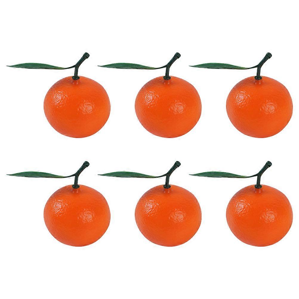 Artificial Oranges Small Oranges Models for Decor 6Pcs Foam Fruit Props