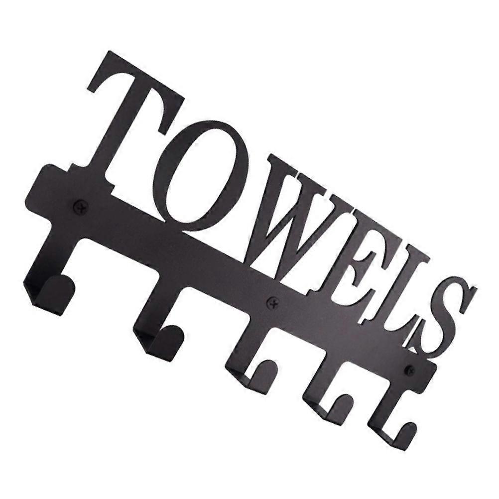 Black Iron Towel Hook Wall Mounted Storage Hook for 1Set Use