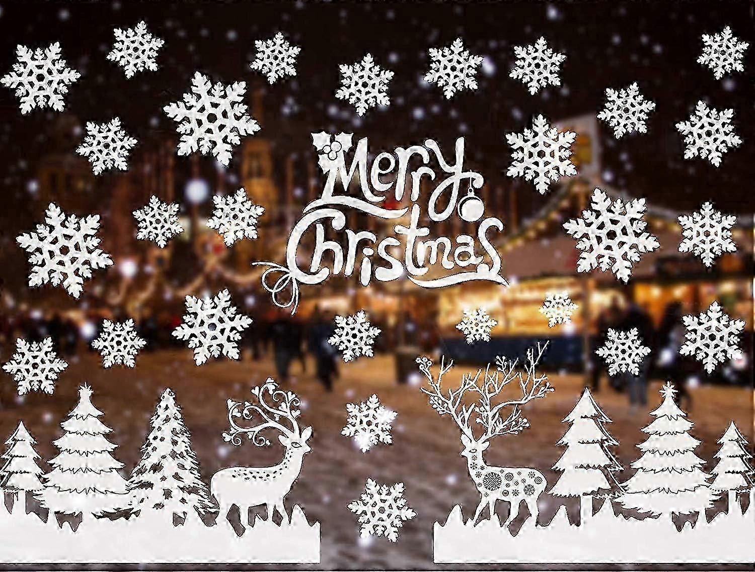 2pc Xmas Window Stickers  Removable Static Dcor, Home/store