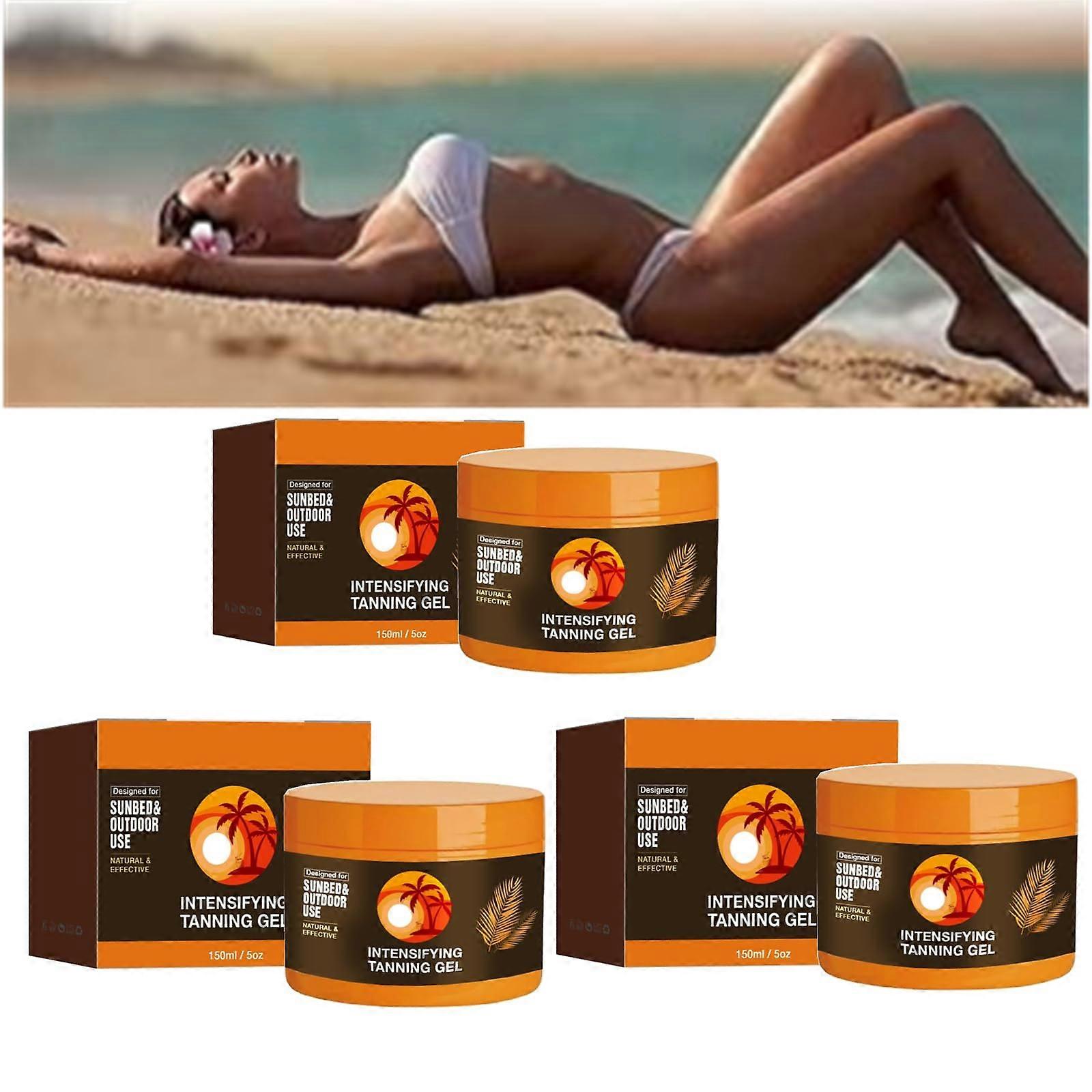 Luxury Intensive Tanning Gel Set, Natural Tanning Accelerator, Deep Hydration, Fast Absorbing, 3PCS