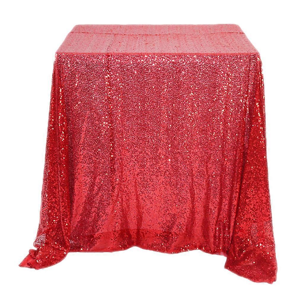 Stylish Table Cover Paillette Table Cloth for Decoration 3Pcs Red Design