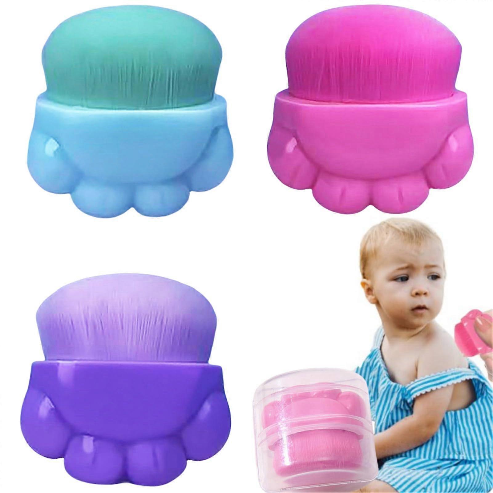 Kids Sunscreen Applicator Brush Set, 3 Pack with Protective Case for Even Coverage and Travel