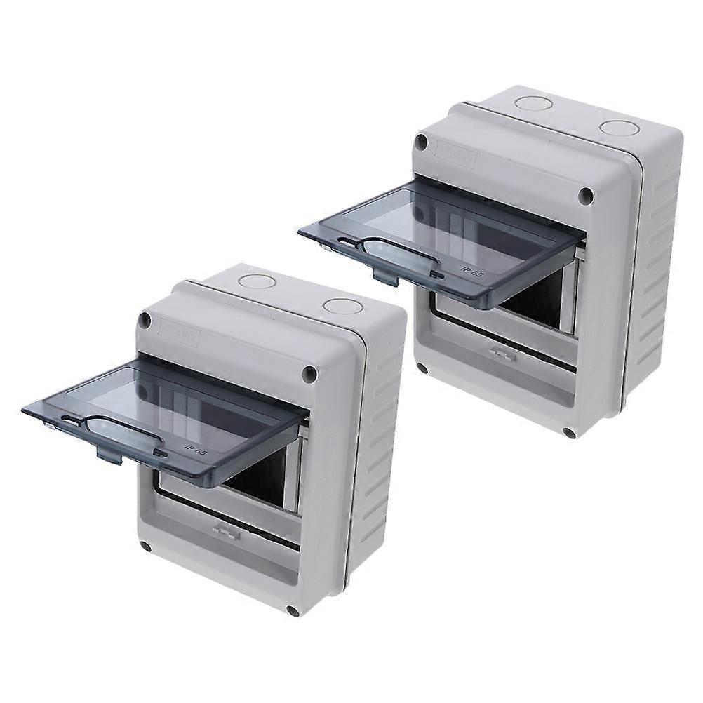Junction Box Power Distribution Electrical Box for Distribution 2Pcs White ABS