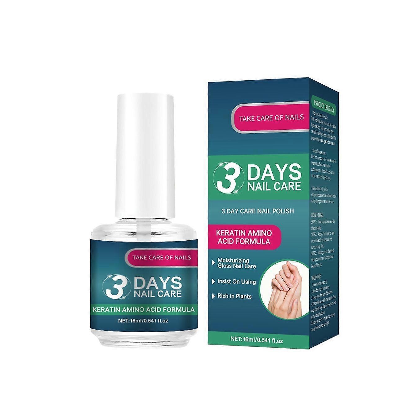 unbrand 3 Days Nail Care - Keratin Amino Acid Formula - Strengthening and Hydration, for Dry, Weak & Fragile Nails, 16ml 1PCS