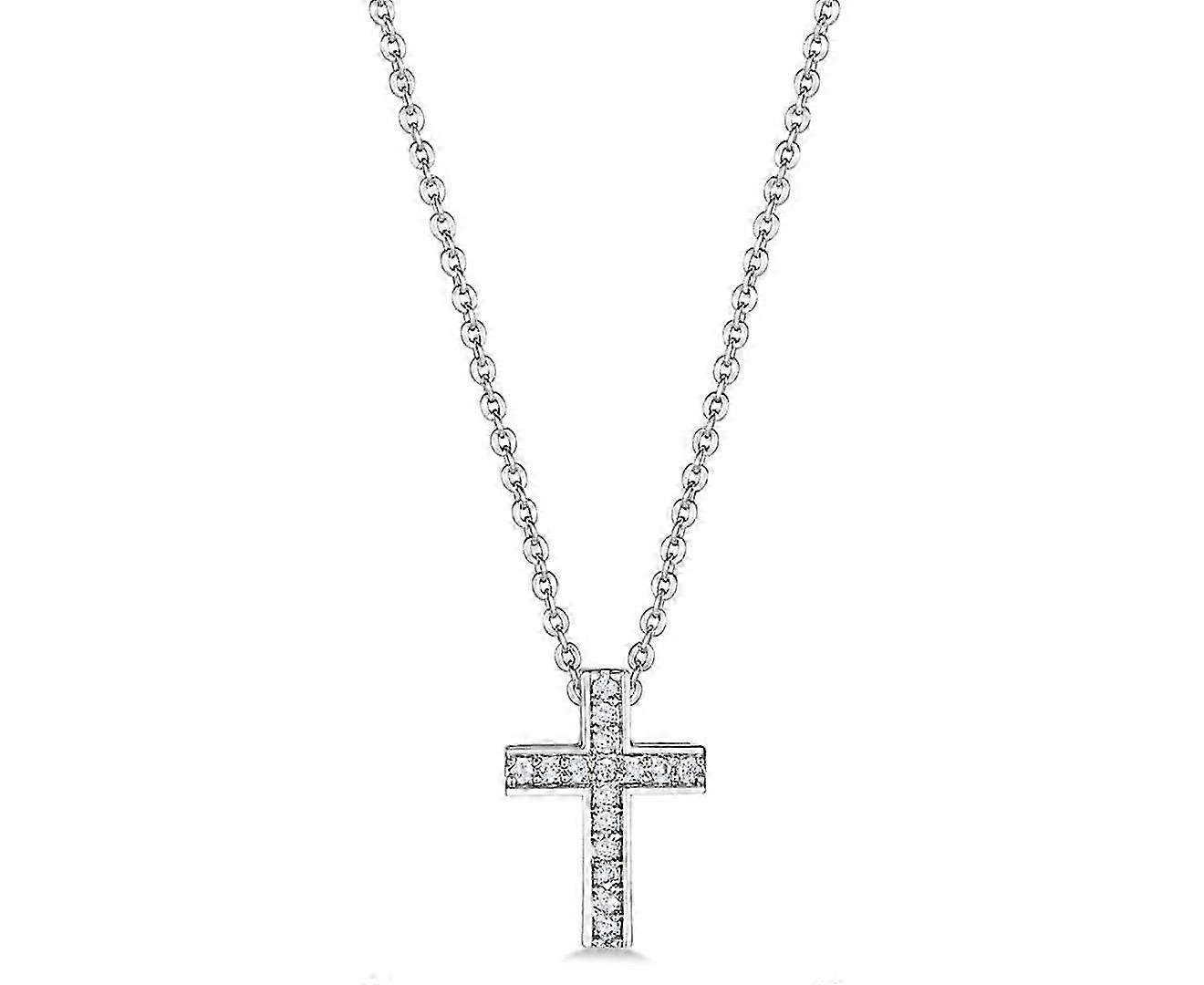 Cross Crystals Necklace - Silver