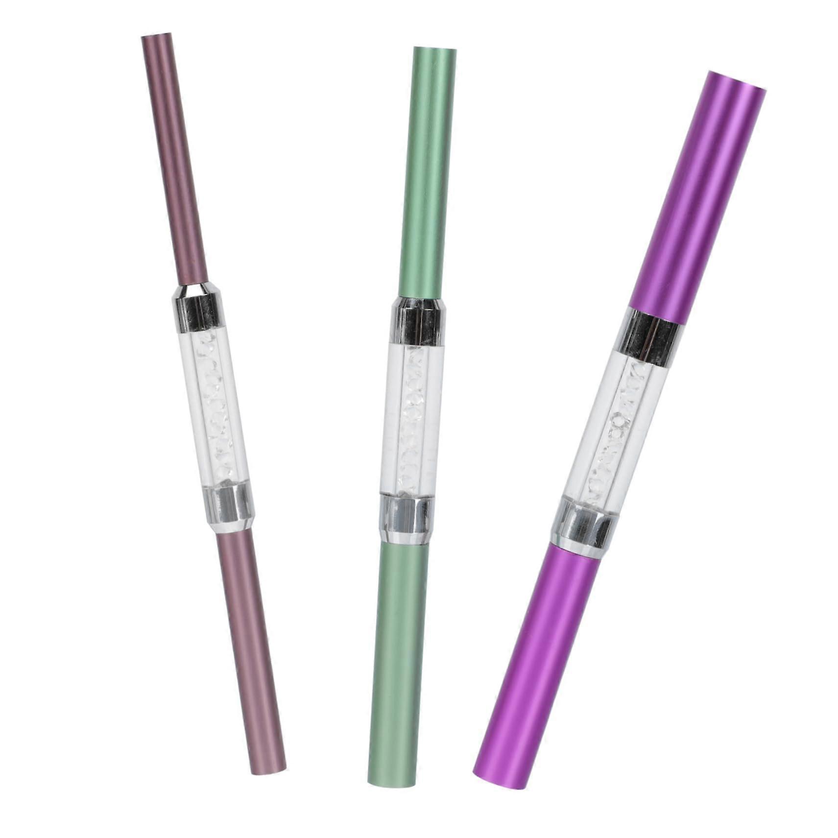 3pcs Metal Nail Extension Tools Set with Multiple Rod Sizes for Precise Shaping and UV Gel