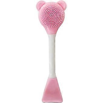 Silicone Facial Brushes for Applying, Double Heads Face Care Makeup Skincare Supplies Tool, Mask Brush Applicator Set for Makeup Skincare Removal Pink