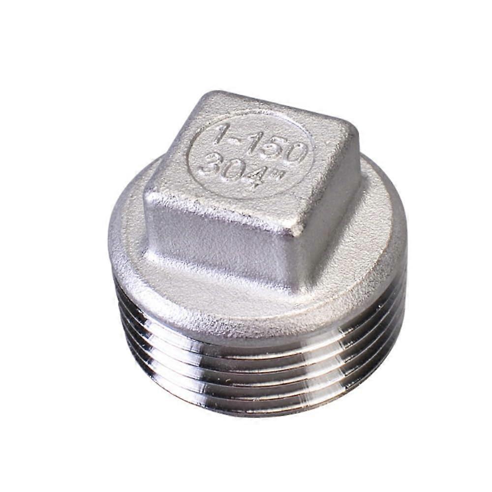Tampão de aço inoxidável 304 com cabeça quadrada, rosca macho BSP NPT de 2 polegadas, resistente à corrosão.