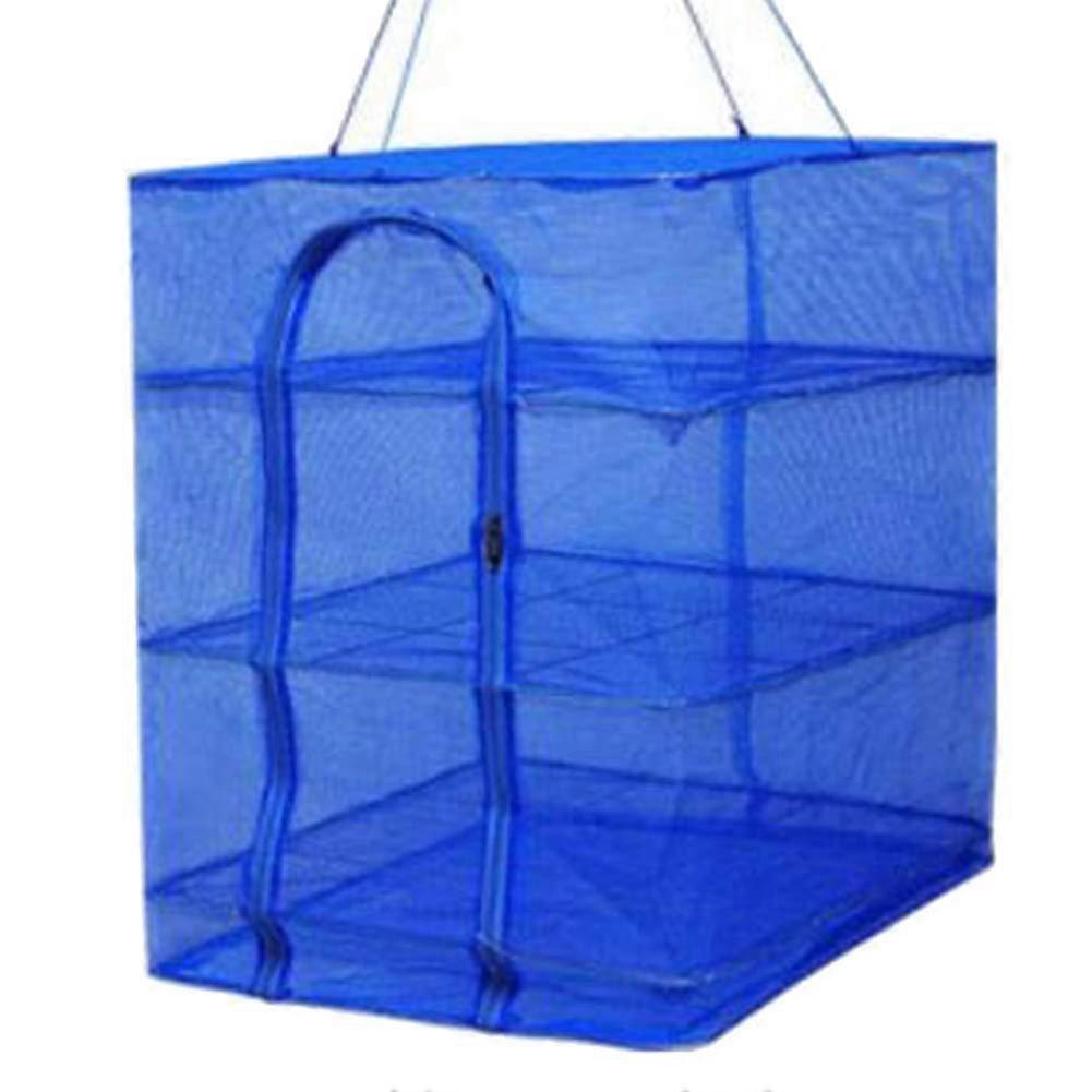Foldable 3 Layer Drying Net Hanging Rack for Fish Vegetables with Zipper PetProof Outdoor Use