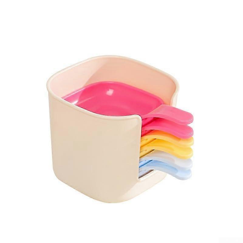 Plastic Bowls Set with 6 Colorful Stackable Serving Dishes and Storage Rack for Kitchen Use