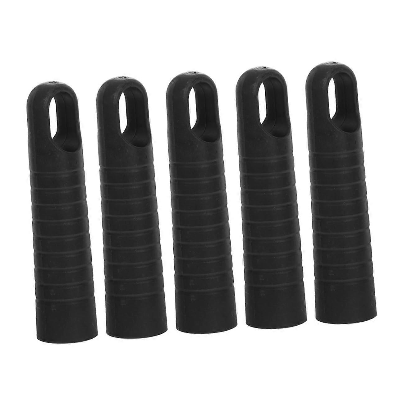 5pcs Durable Mop Handle Replacement Set with Universal Broom Head Holder Accessories Black Plastic