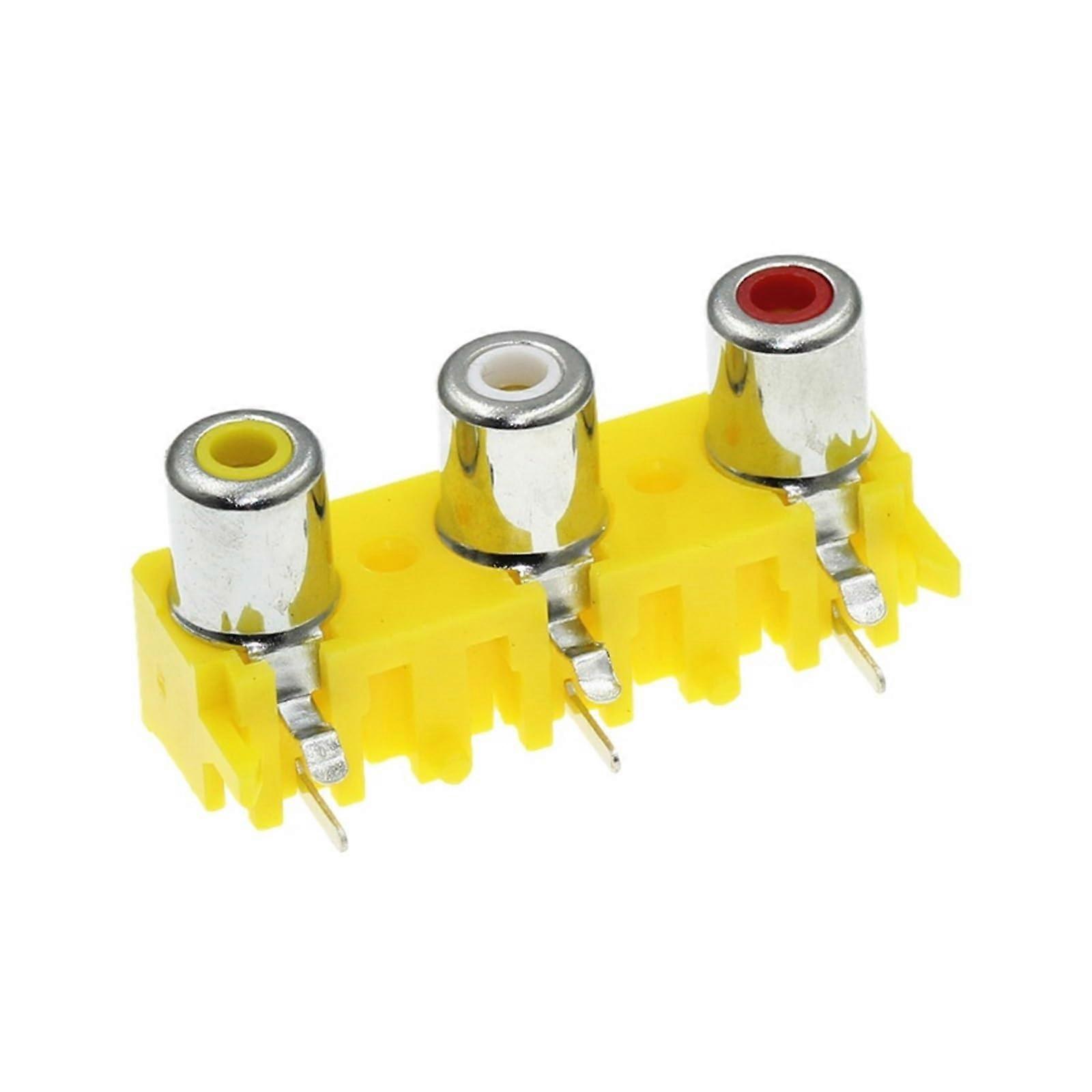 5pcs RCA Female Socket 3.5mm AV Jack Connector Triple AV Panel Mount Secure Cable Fit