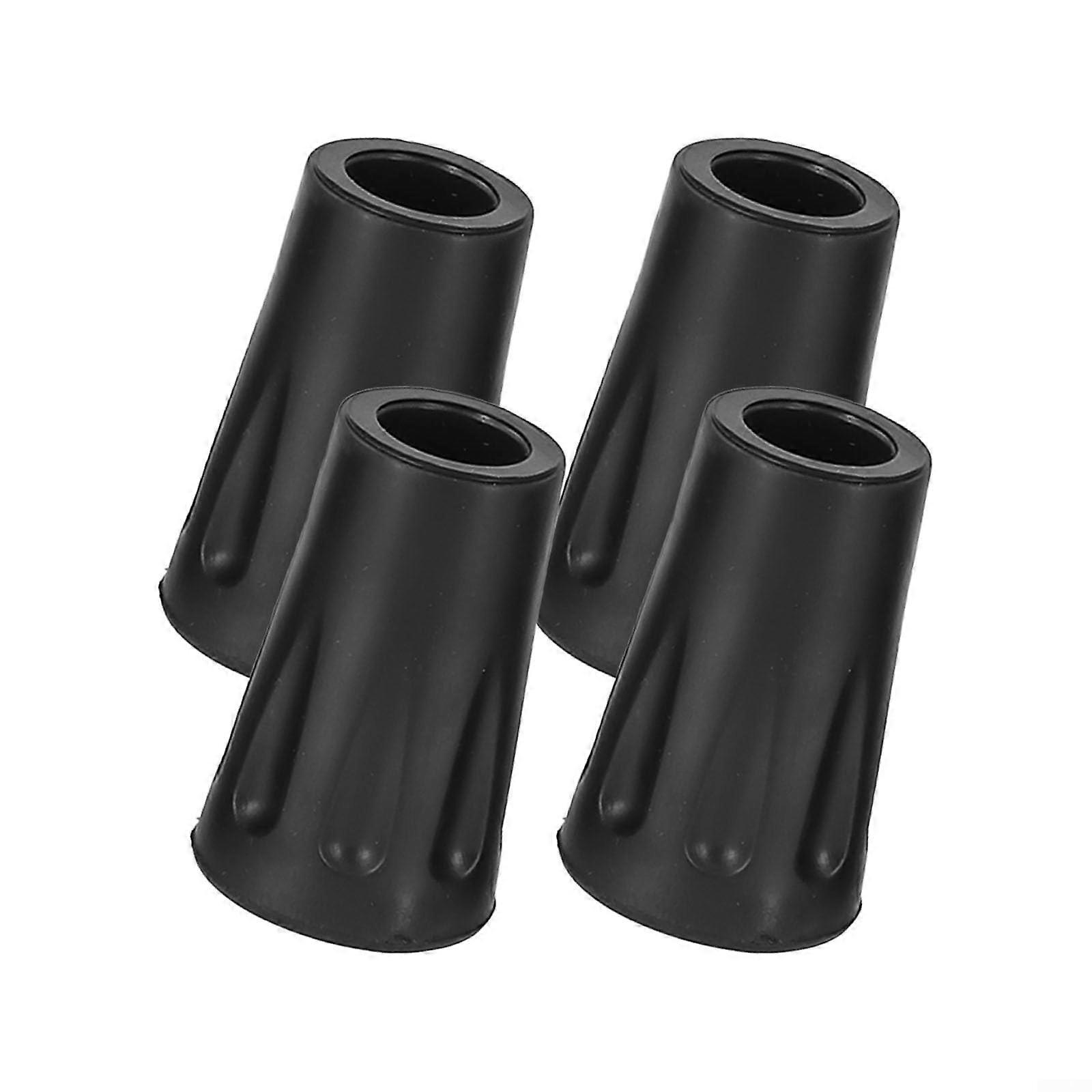 4 Pack Trekking Pole Tips with AntiSlip Rubber Caps for Enhanced Hiking Stability and Durability